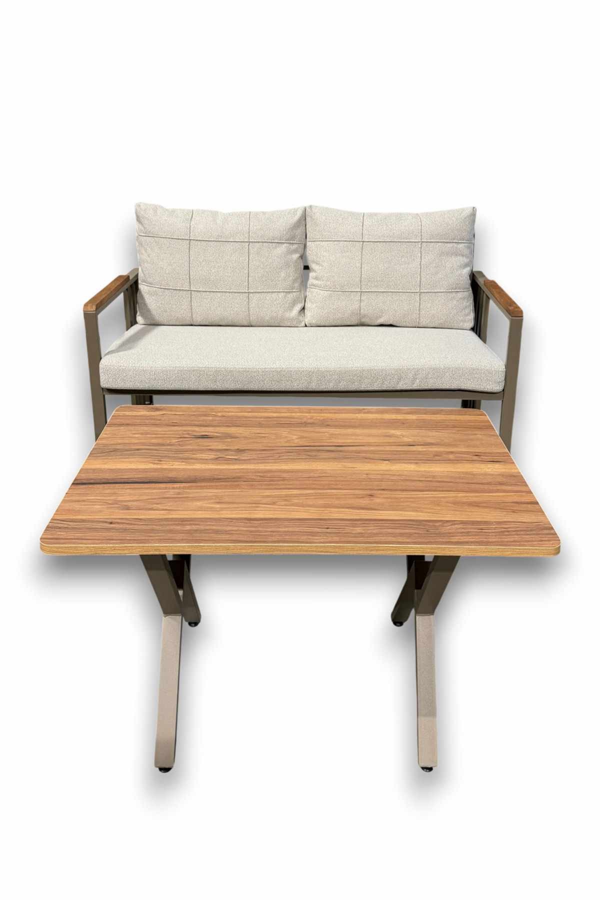 Set lounge grădină Fatsa 2+1+1, 125 x 78 x 58 cm, metal — imaginea 3