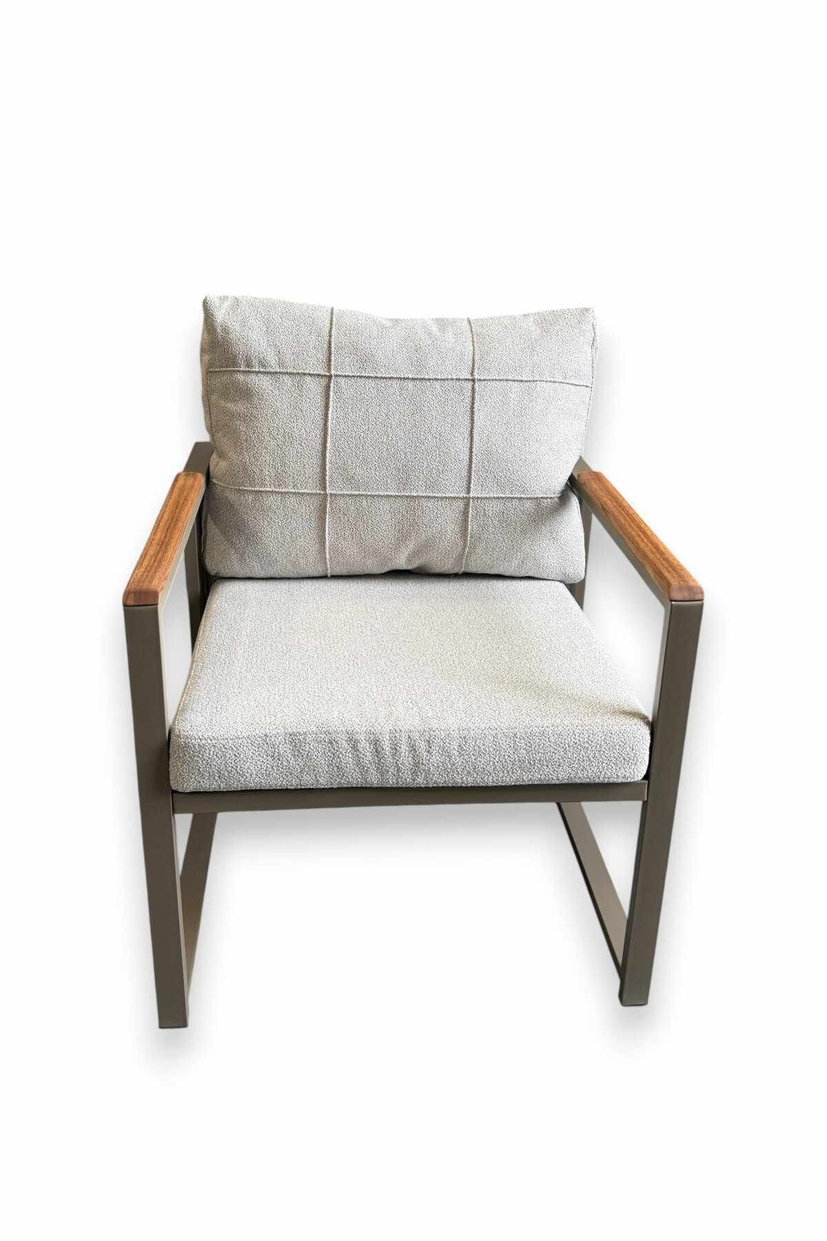 Set lounge grădină Fatsa 2+1+1, 125 x 78 x 58 cm, metal — imaginea 4