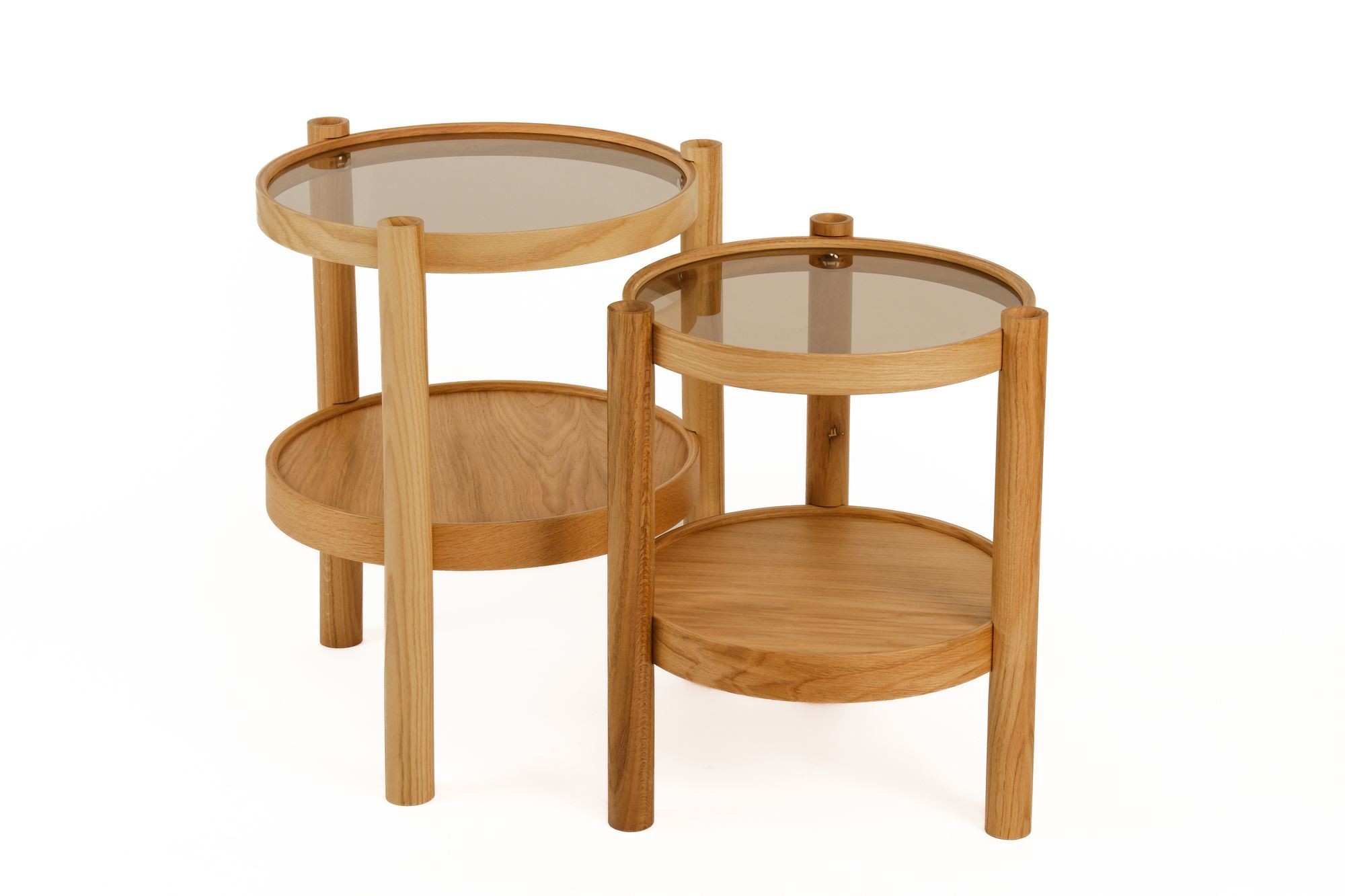 Set măsuțe suprapuse, 2 piese Ekol 2, lemn — imaginea 3