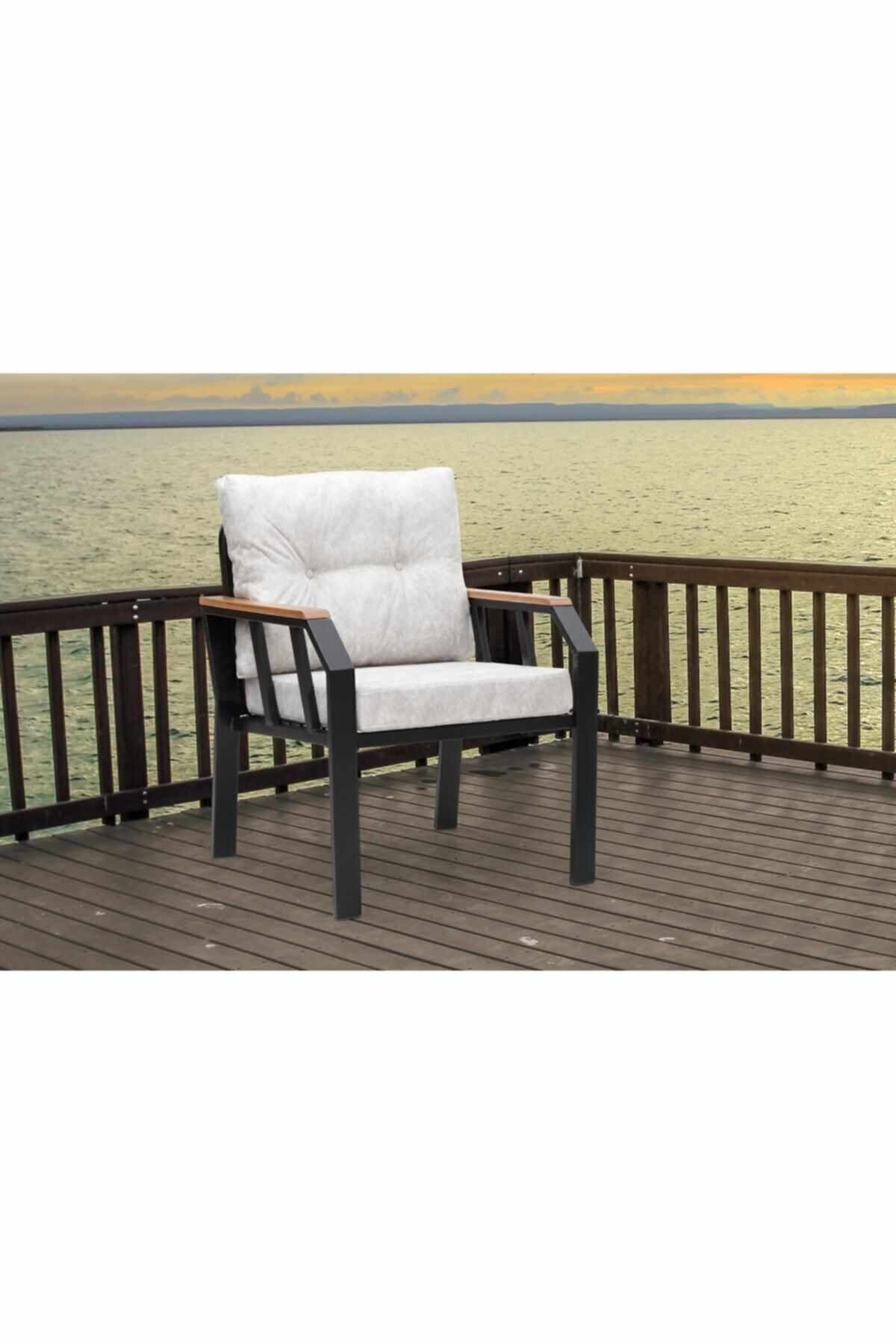 Set lounge grădină Nergiz 2+1+1, 120 x 78 x 58 cm, metal — imaginea 6