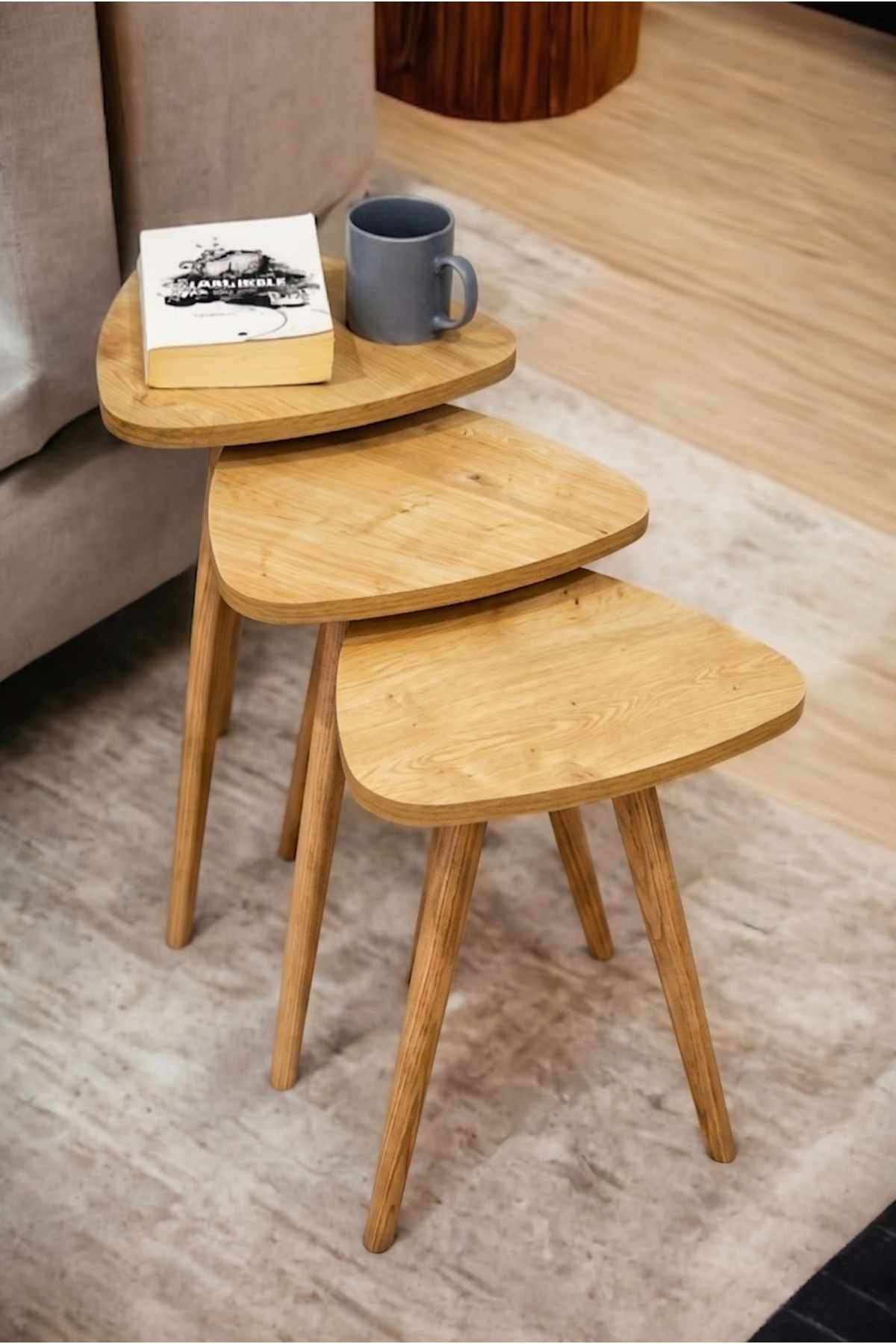 Set măsuțe suprapuse, 3 piese Peka452, 45 x 52 x 33 cm, PAL melaminat — imaginea 2