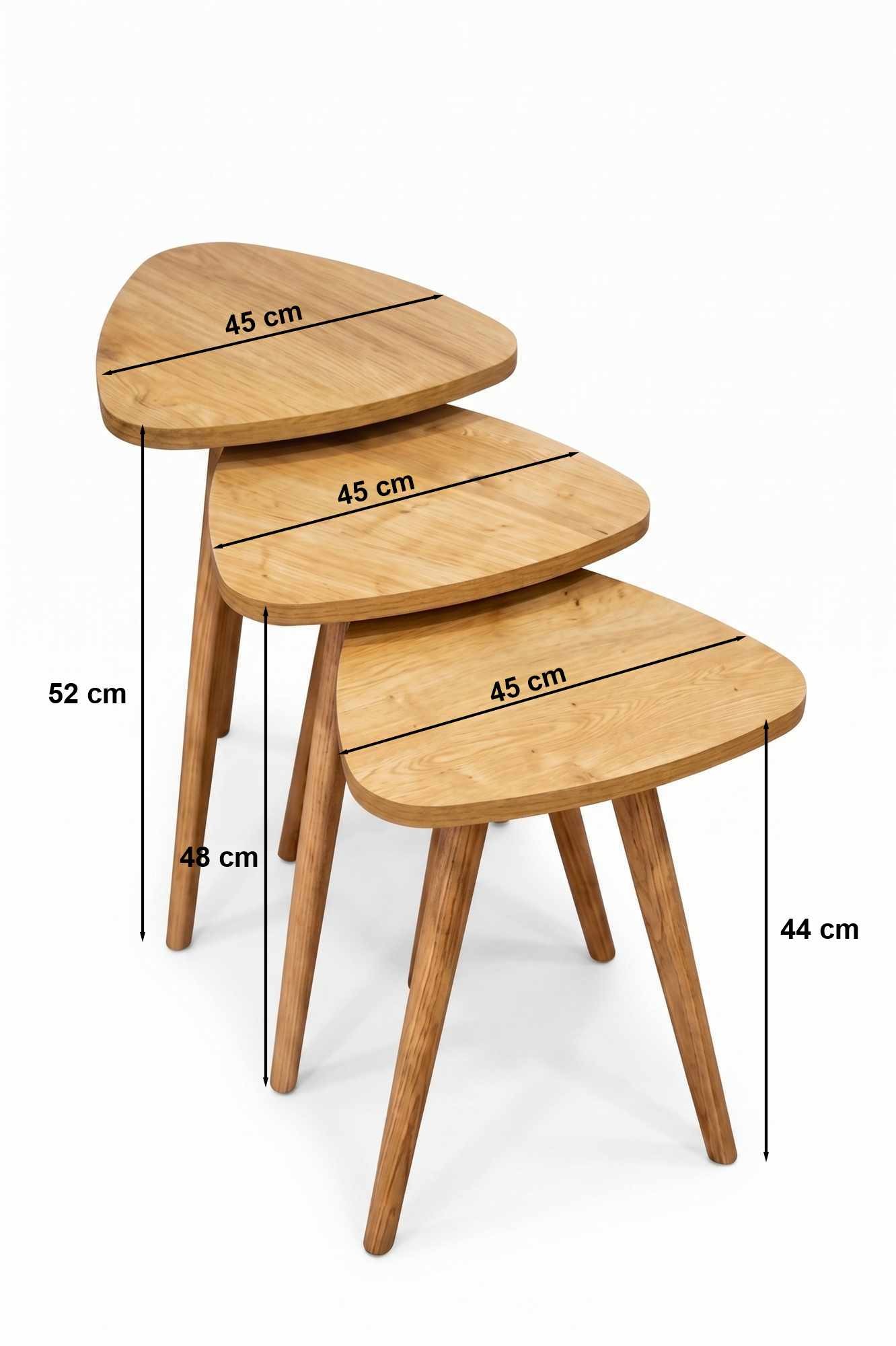 Set măsuțe suprapuse, 3 piese Peka452, 45 x 52 x 33 cm, PAL melaminat — imaginea 3