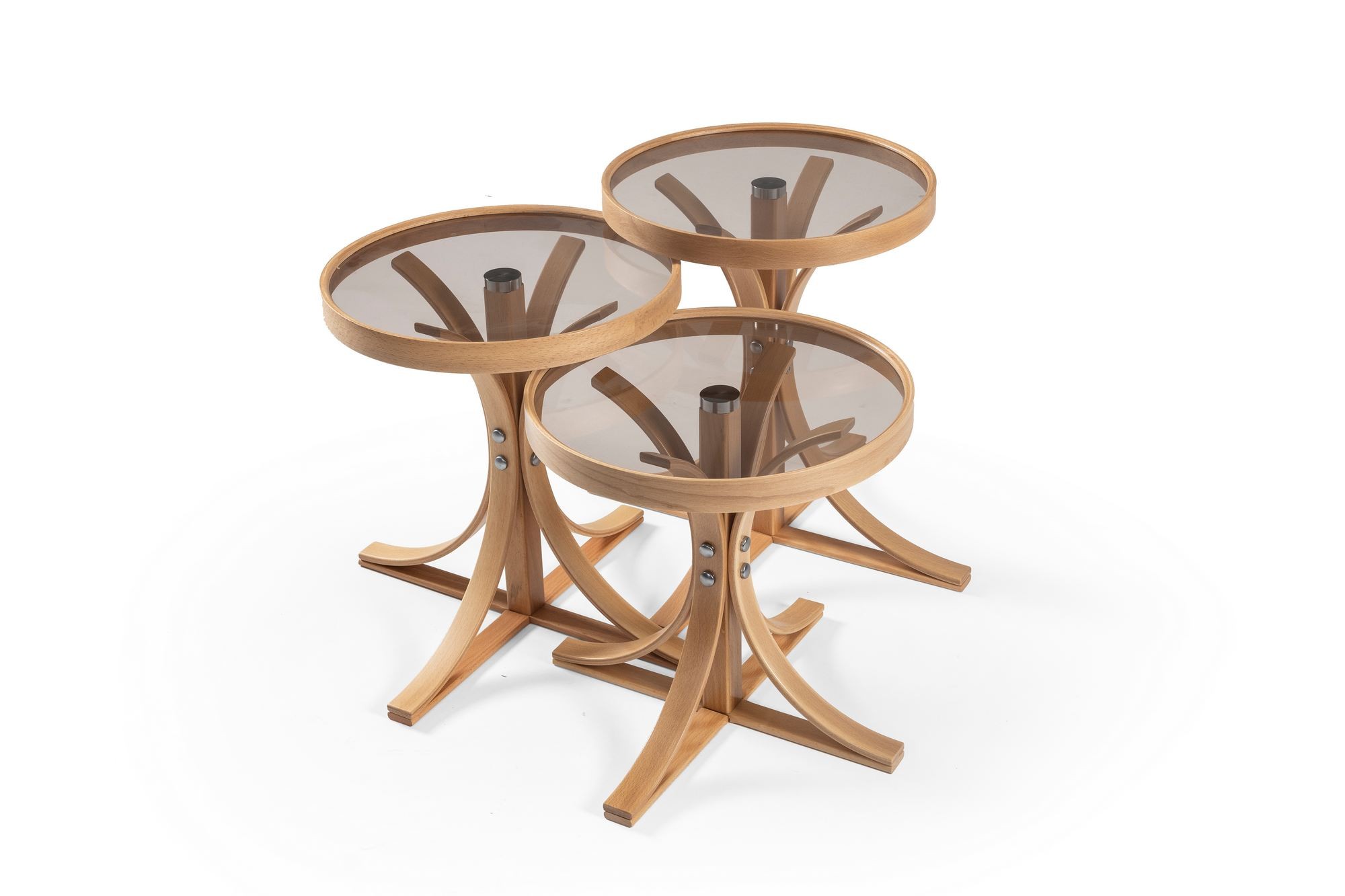 Set măsuțe suprapuse, 3 piese Palm 3, 45 x 59 x 45 cm, lemn — imaginea 2