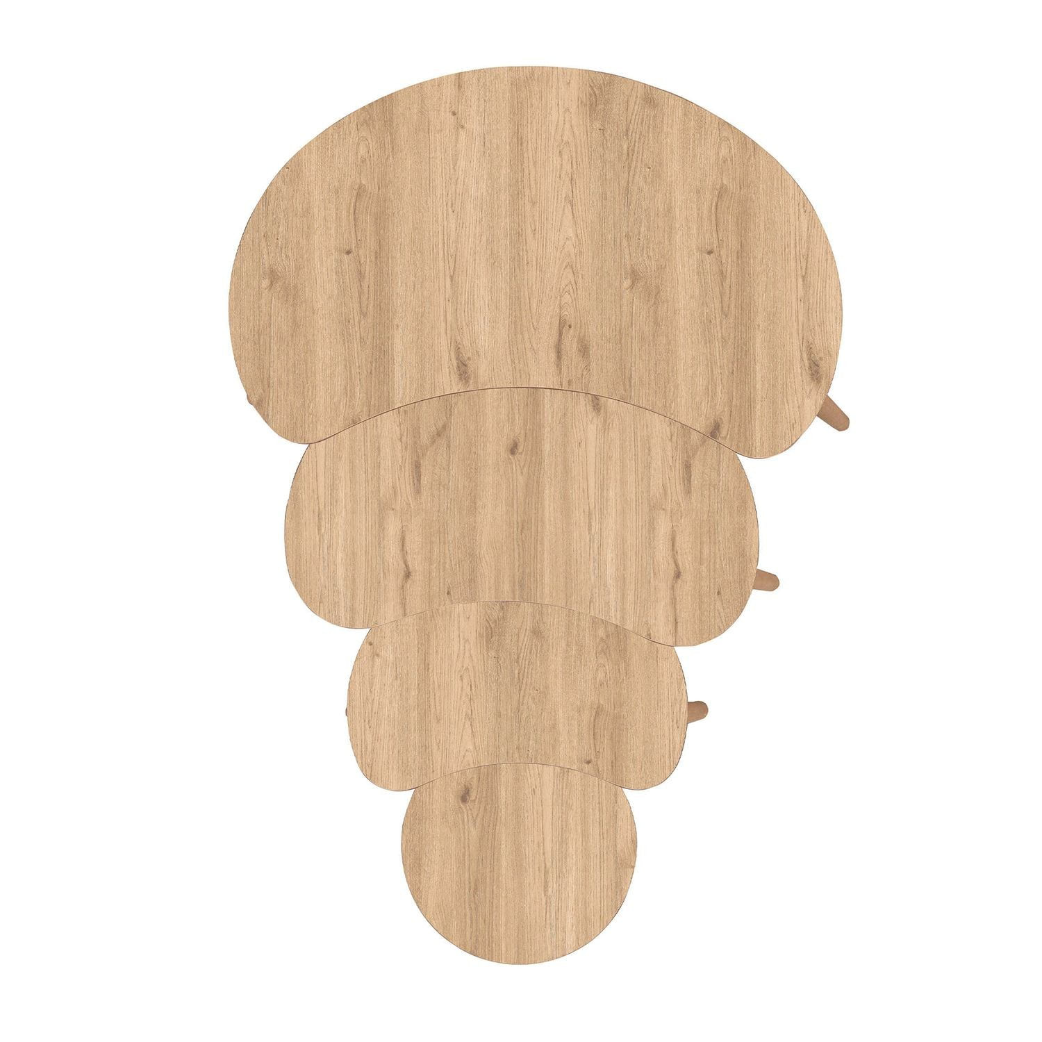 Set măsuțe suprapuse, 4 piese Moon, 40 x 55 x 75 cm, MDF — imaginea 4