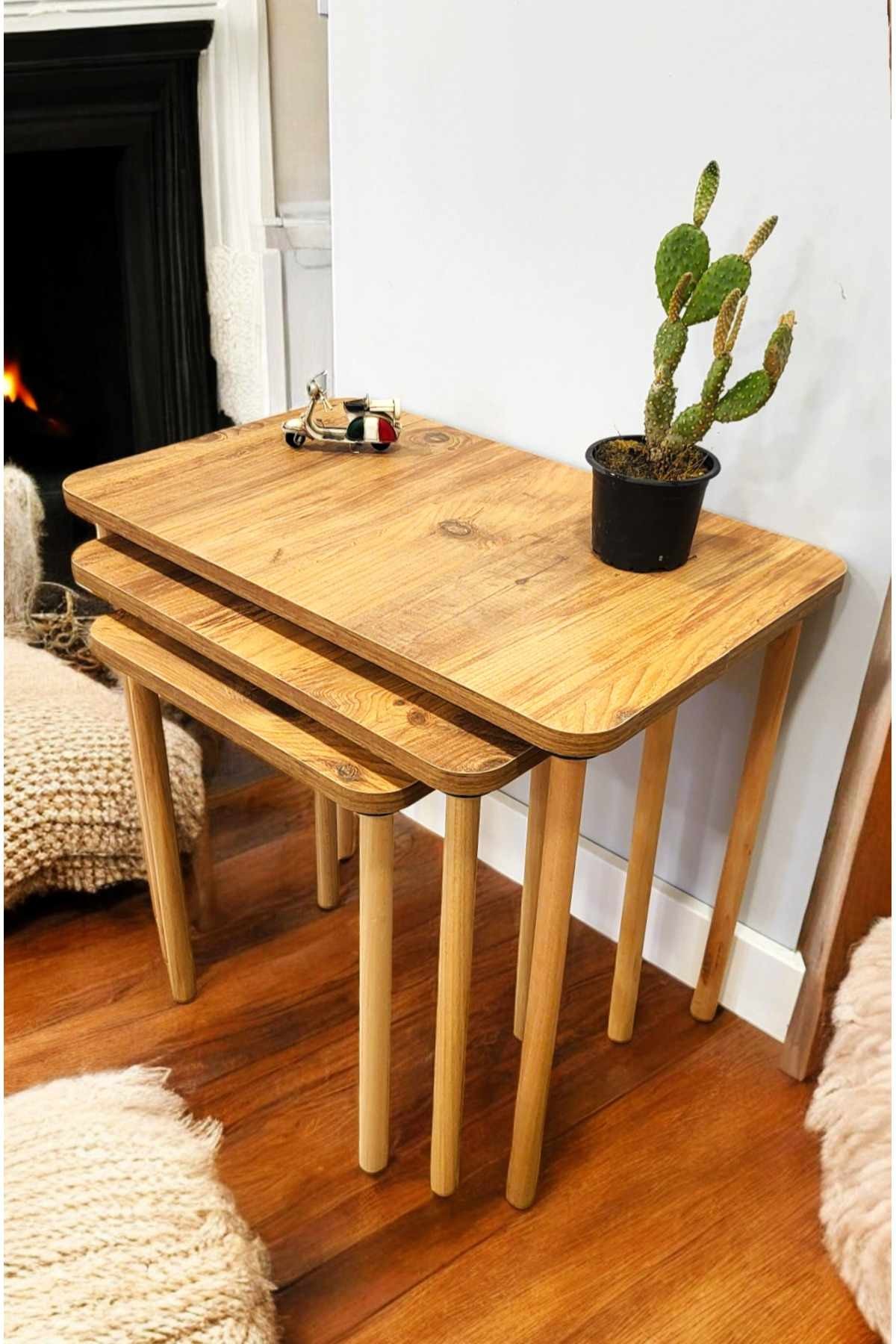 Set măsuțe suprapuse, 3 piese Peka0015-S, 60 x 52 x 38 cm, PAL melaminat — imaginea 2