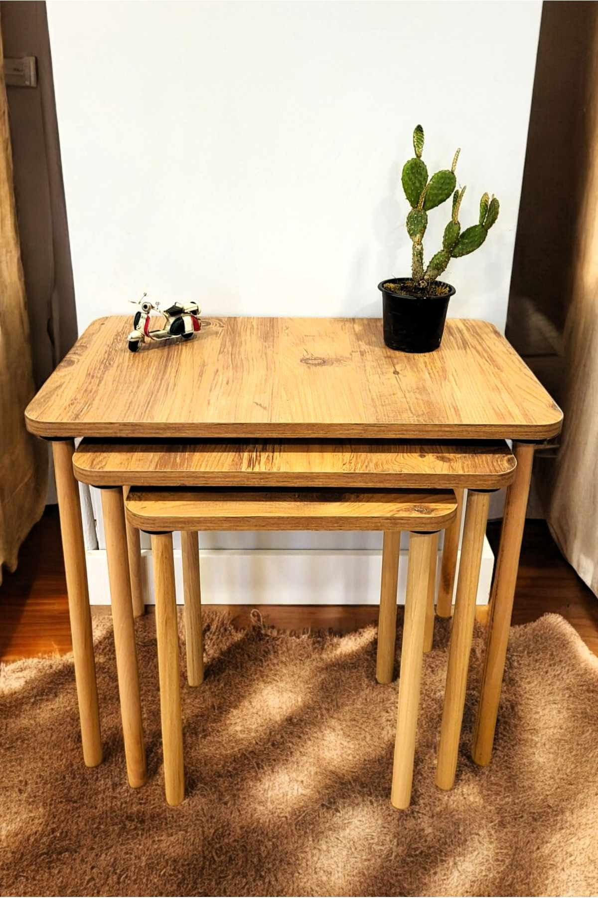 Set măsuțe suprapuse, 3 piese Peka0015-S, 60 x 52 x 38 cm, PAL melaminat — imaginea 3