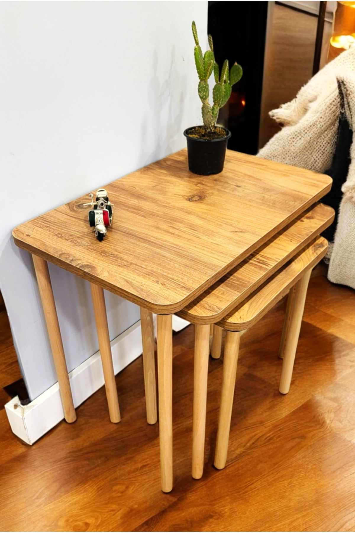 Set măsuțe suprapuse, 3 piese Peka0015-S, 60 x 52 x 38 cm, PAL melaminat — imaginea 4