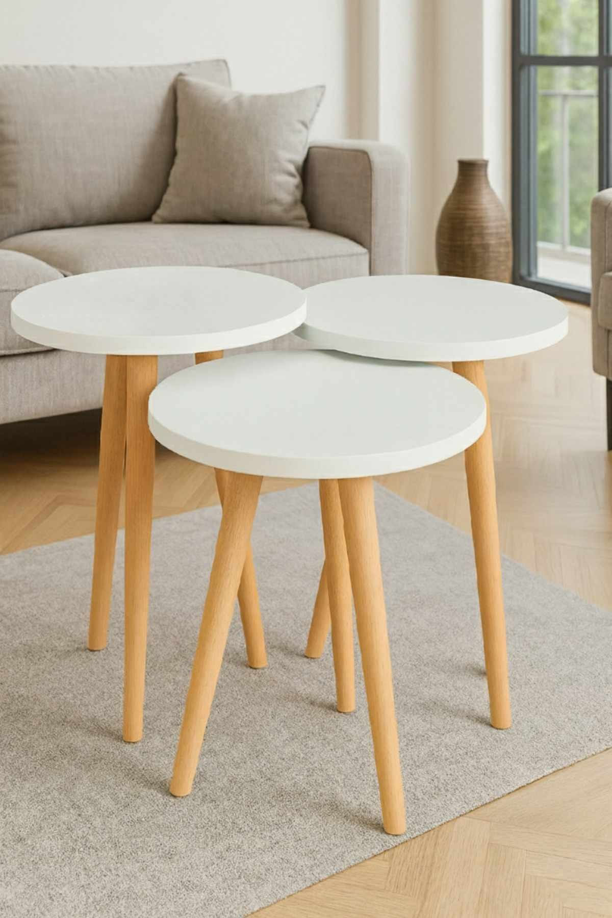 Set măsuțe suprapuse, 3 piese Ck152Ck, PAL melaminat — imaginea 3