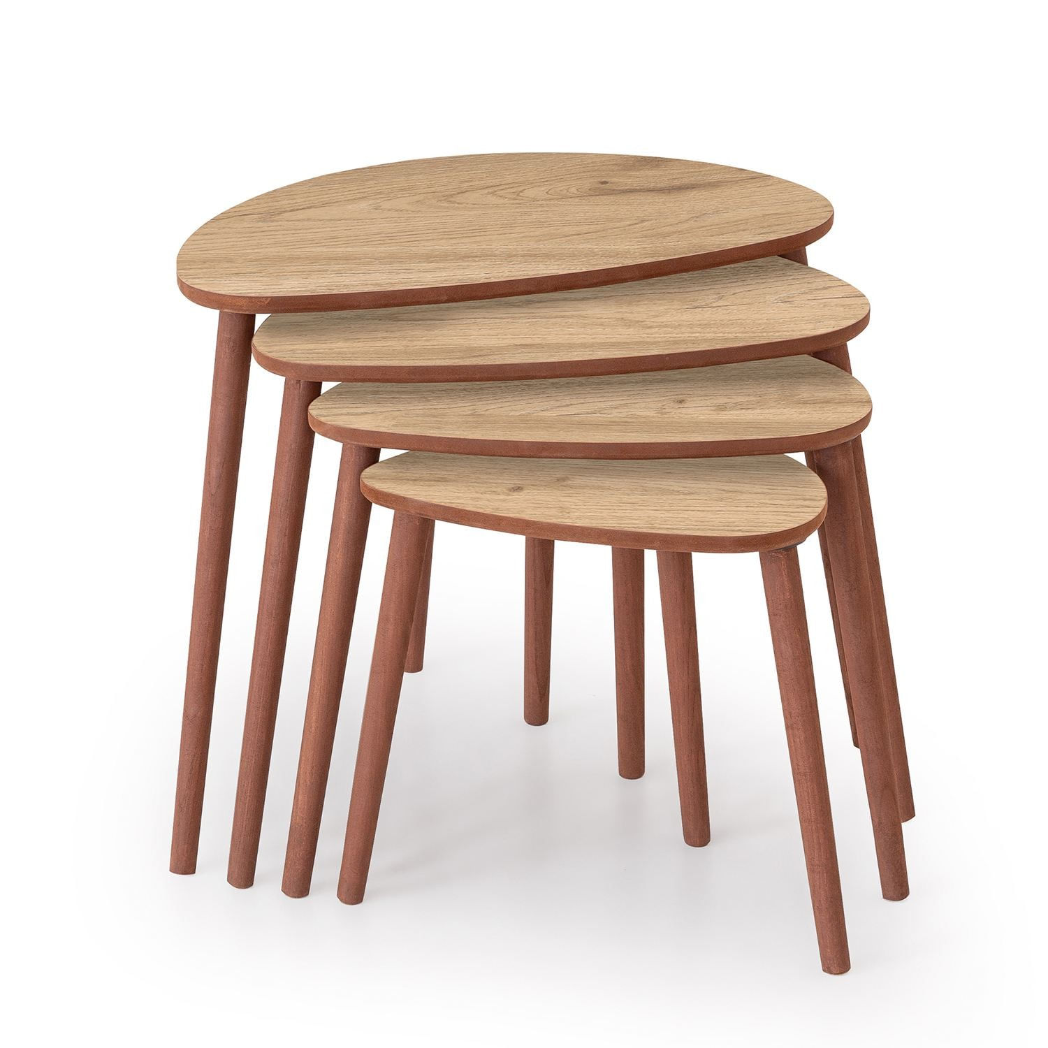 Set măsuțe suprapuse, 4 piese Nora, 68 x 55 x 45 cm, MDF — imaginea 5