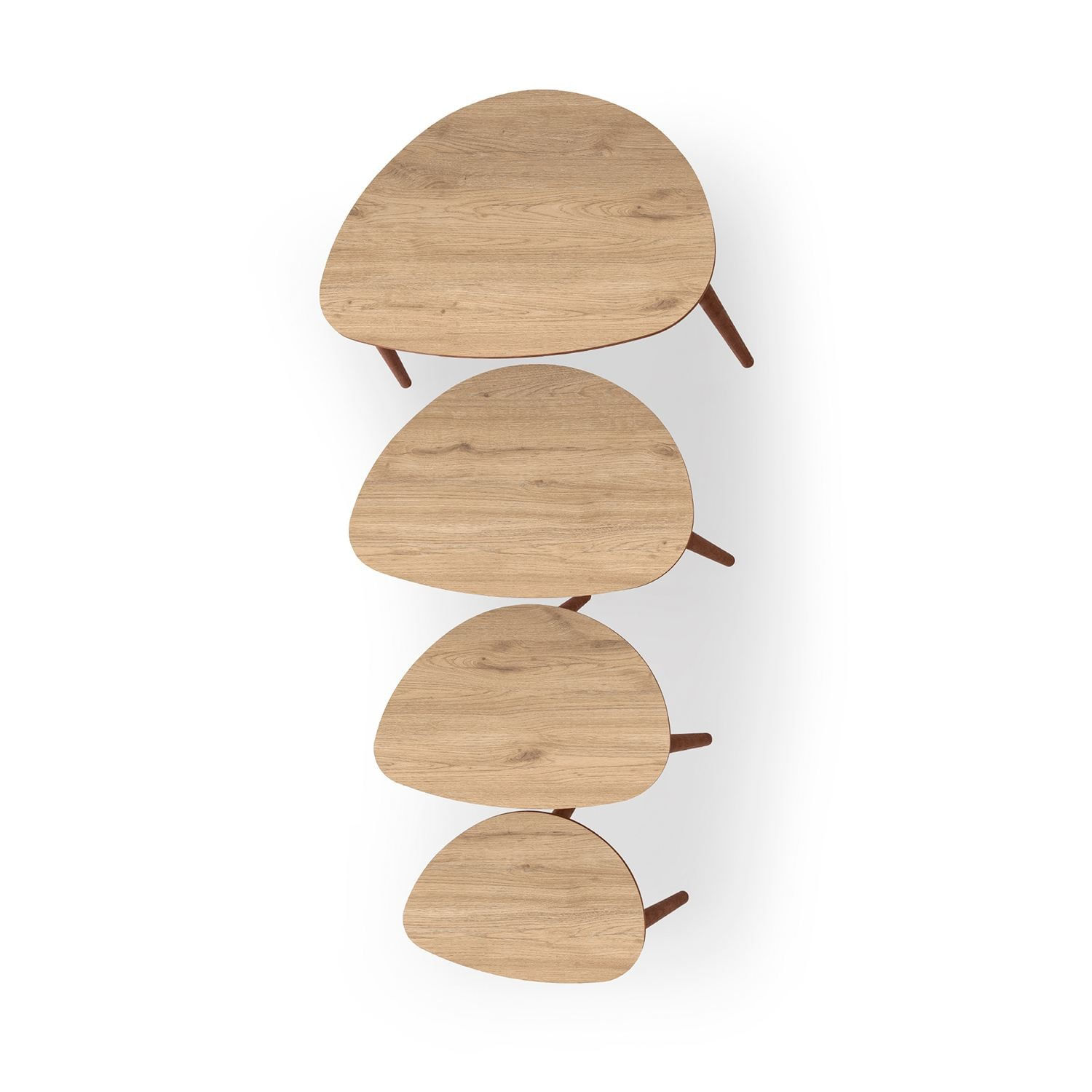 Set măsuțe suprapuse, 4 piese Nora, 68 x 55 x 45 cm, MDF — imaginea 6