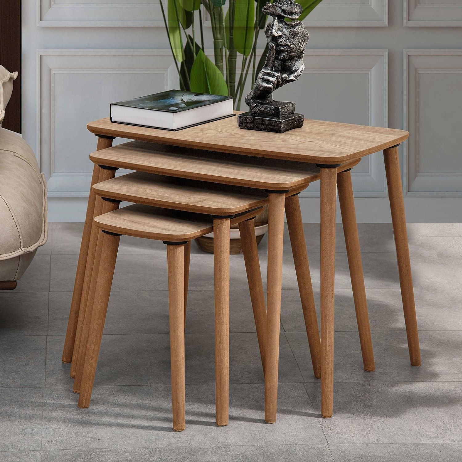 Set măsuțe suprapuse, 4 piese Luci, 70 x 55 x 40 cm, MDF — imaginea 5