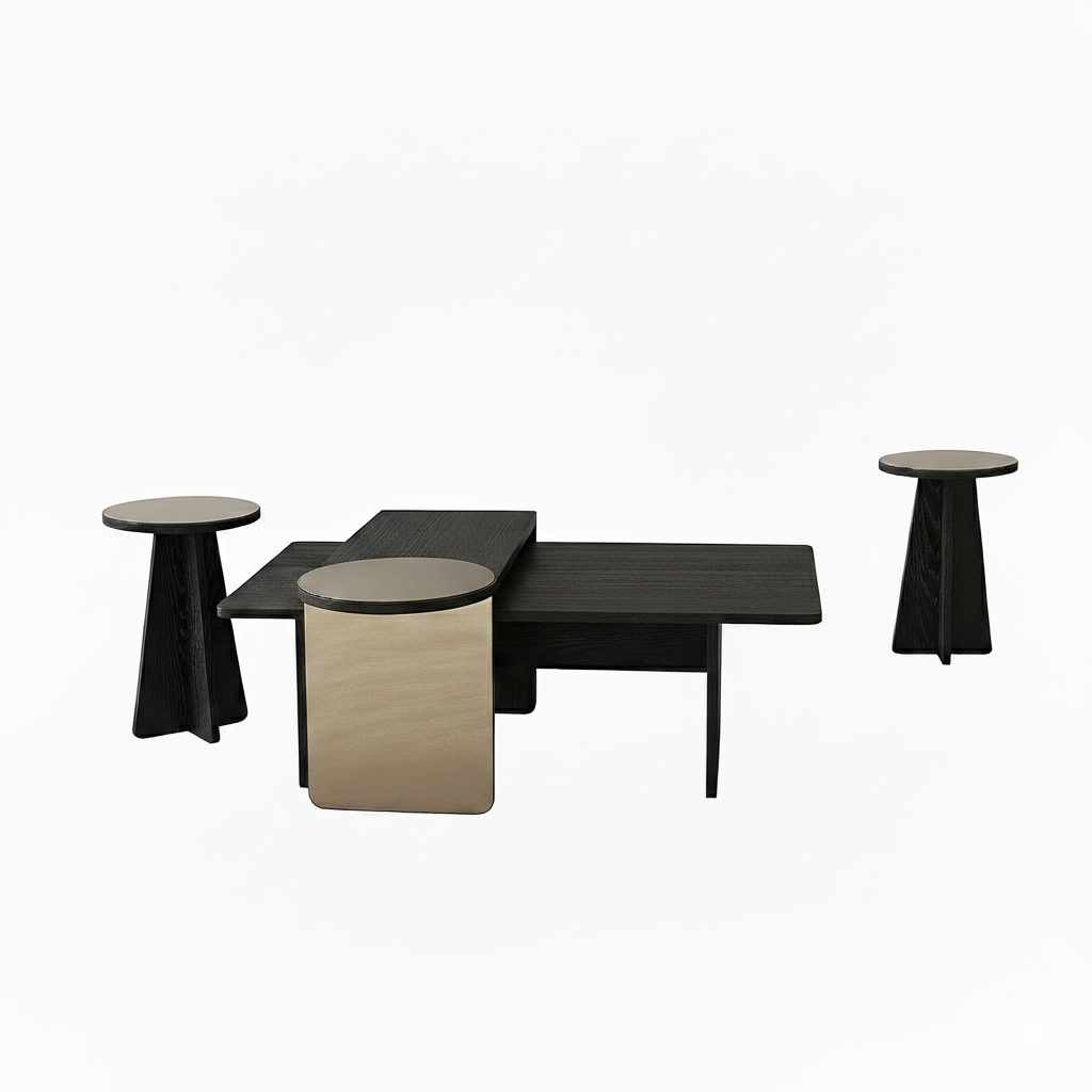 Set măsuțe suprapuse, 4 piese Luna, 82 x 40 x 33 cm, PAL melaminat — imaginea 6