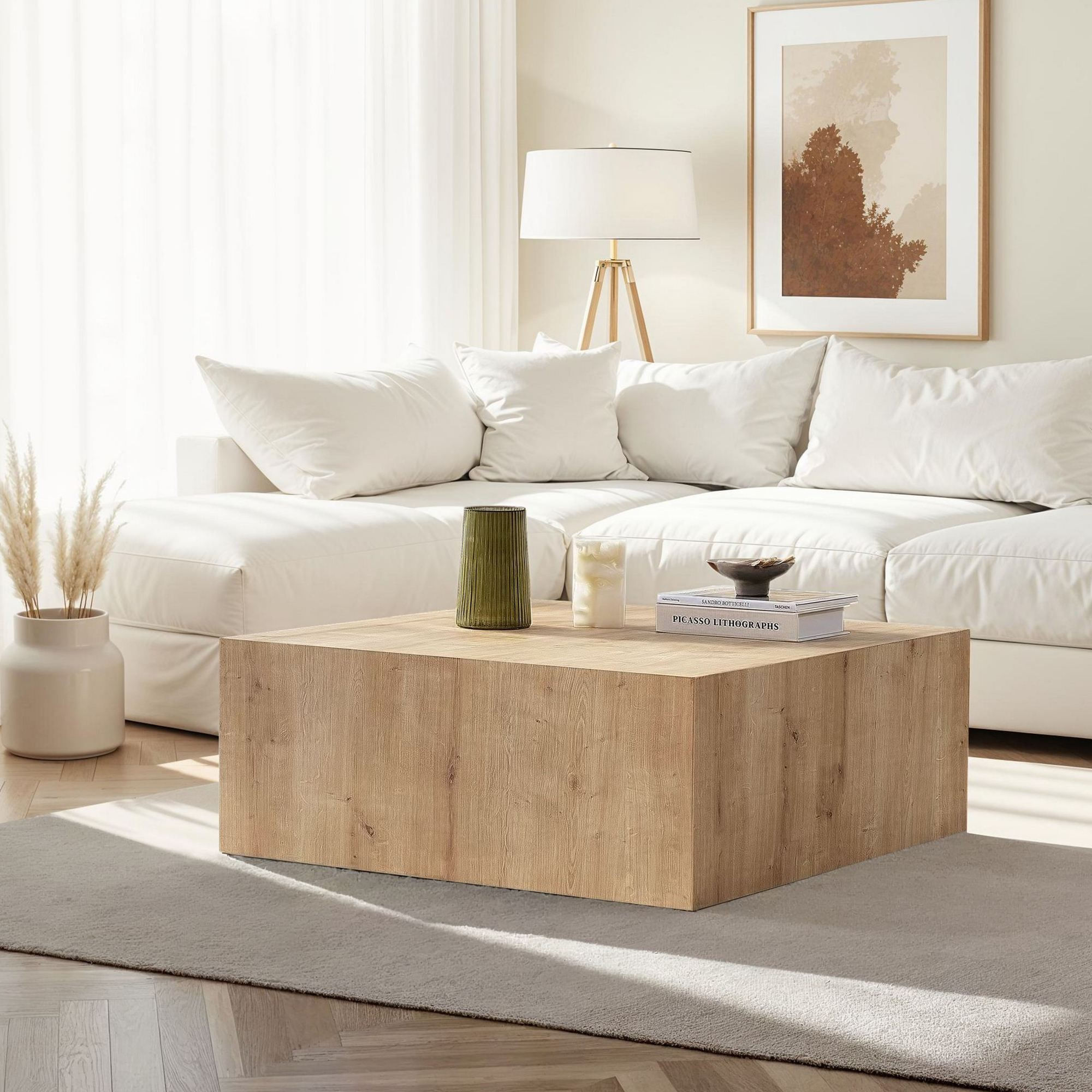 Masă de cafea Prizma, 90 x 35 x 90 cm, MDF, design compact — imaginea 6