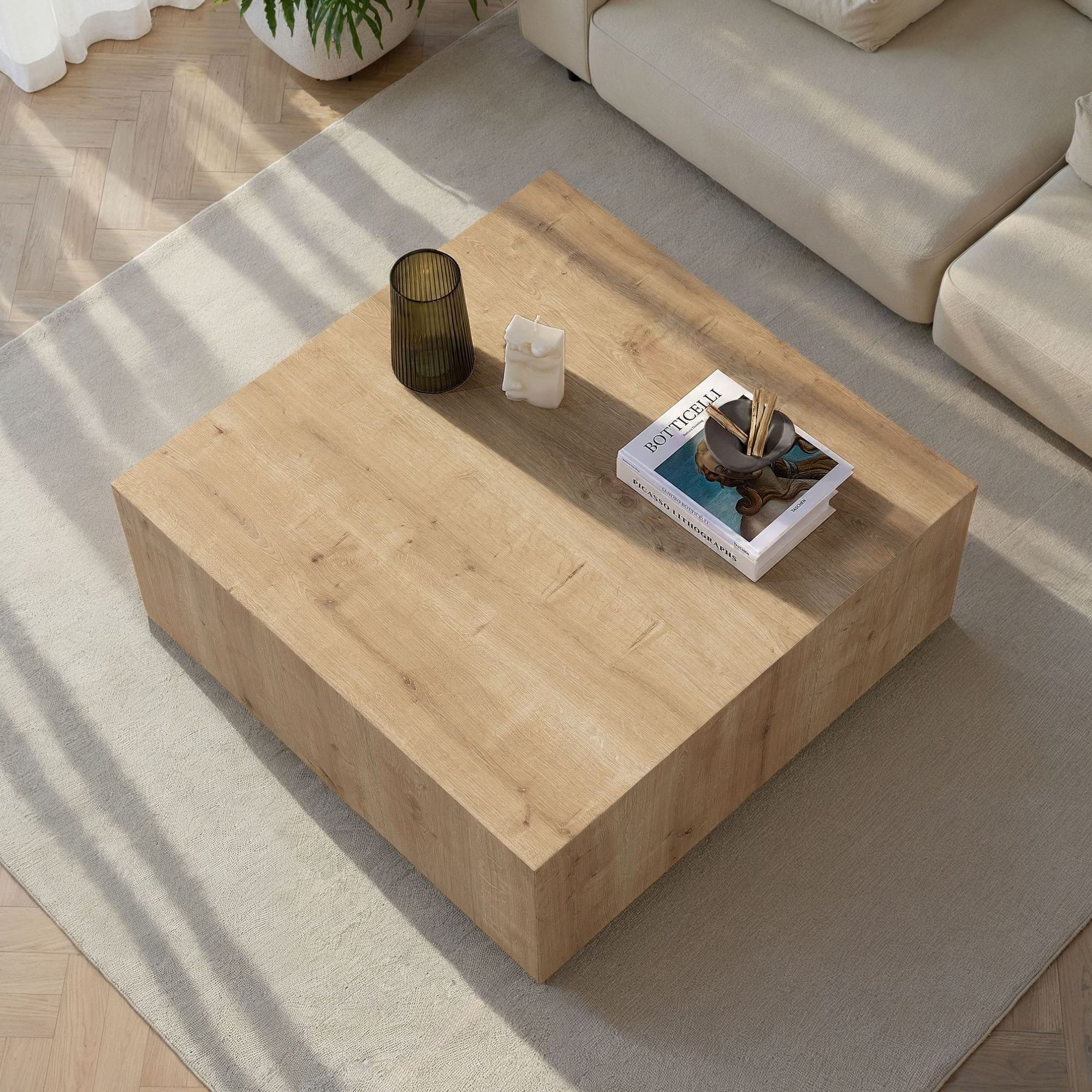 Masă de cafea Prizma, 90 x 35 x 90 cm, MDF, design compact — imaginea 7