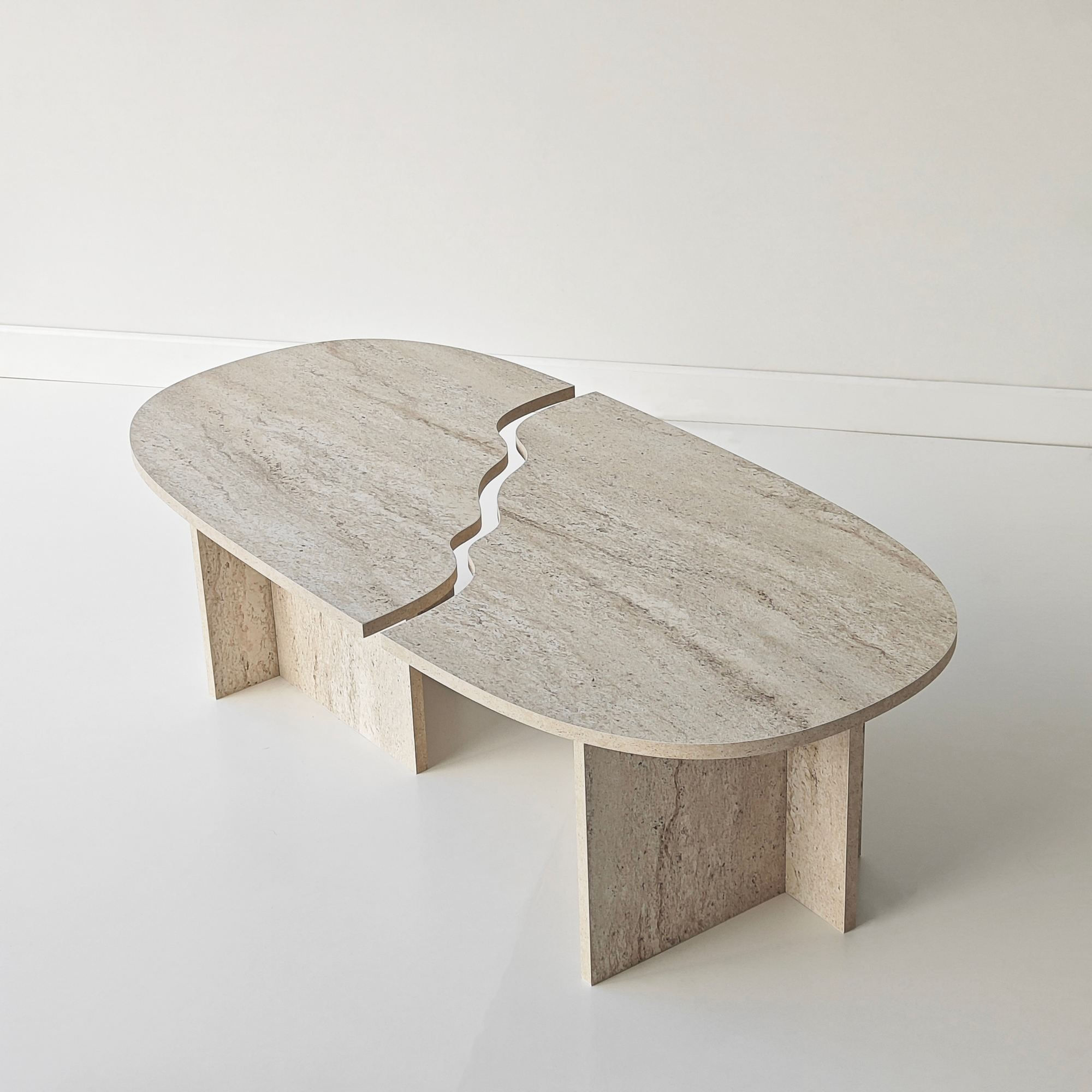 Masă de cafea Missisipi, 120 x 38 x 60 cm, PAL melaminat, design compact, travertin — imaginea 2