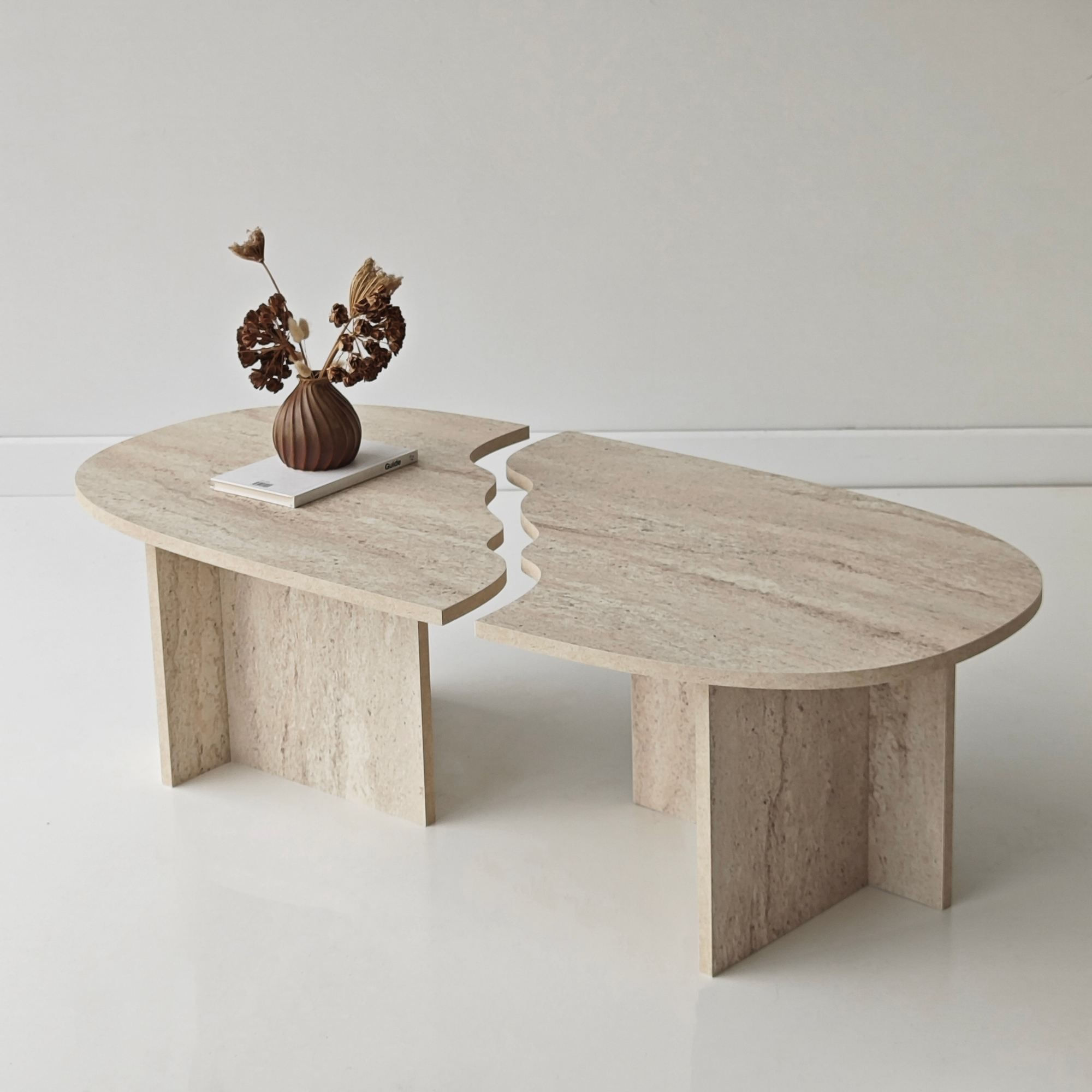 Masă de cafea Missisipi, 120 x 38 x 60 cm, PAL melaminat, design compact, travertin — imaginea 4