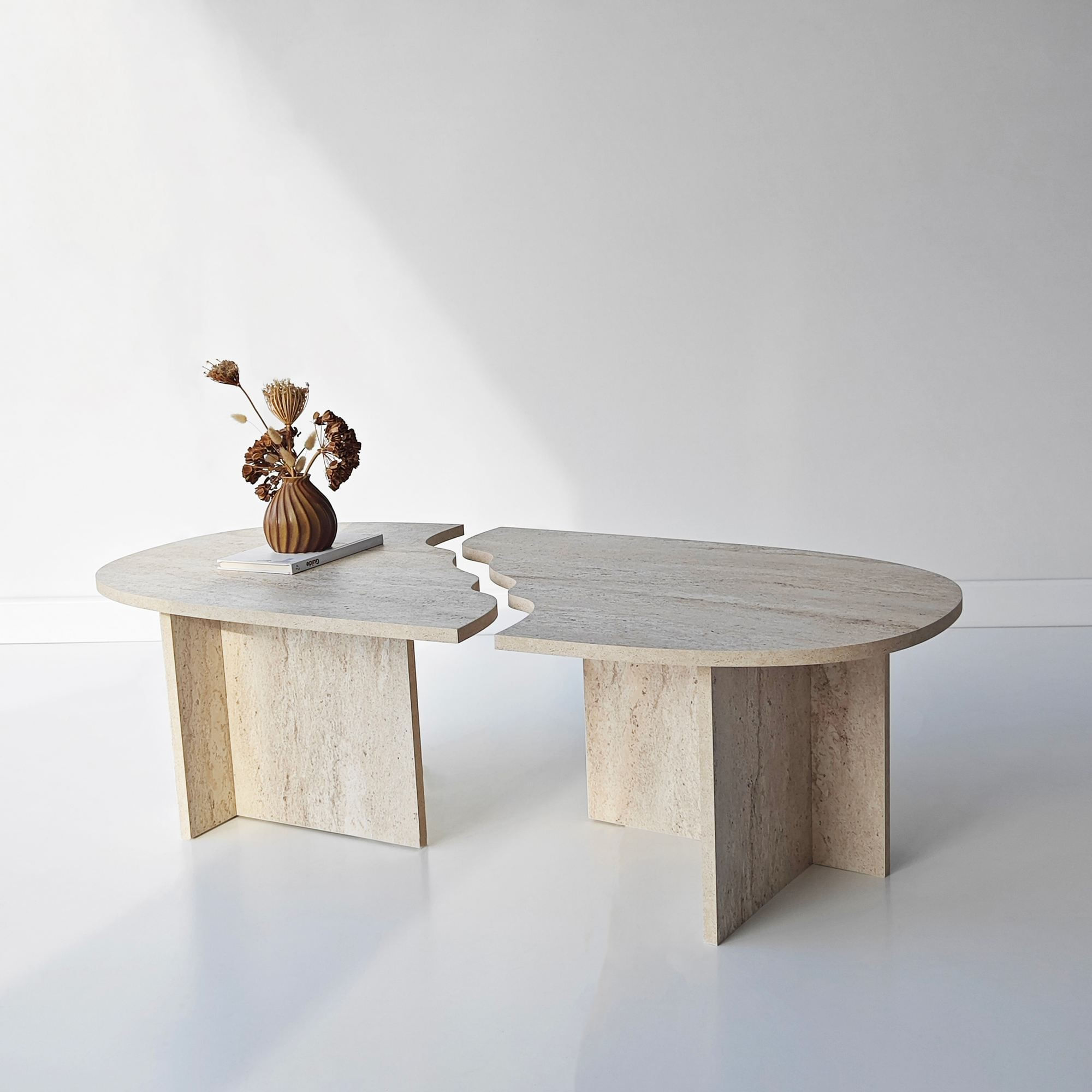 Masă de cafea Missisipi, 120 x 38 x 60 cm, PAL melaminat, design compact, travertin — imaginea 8