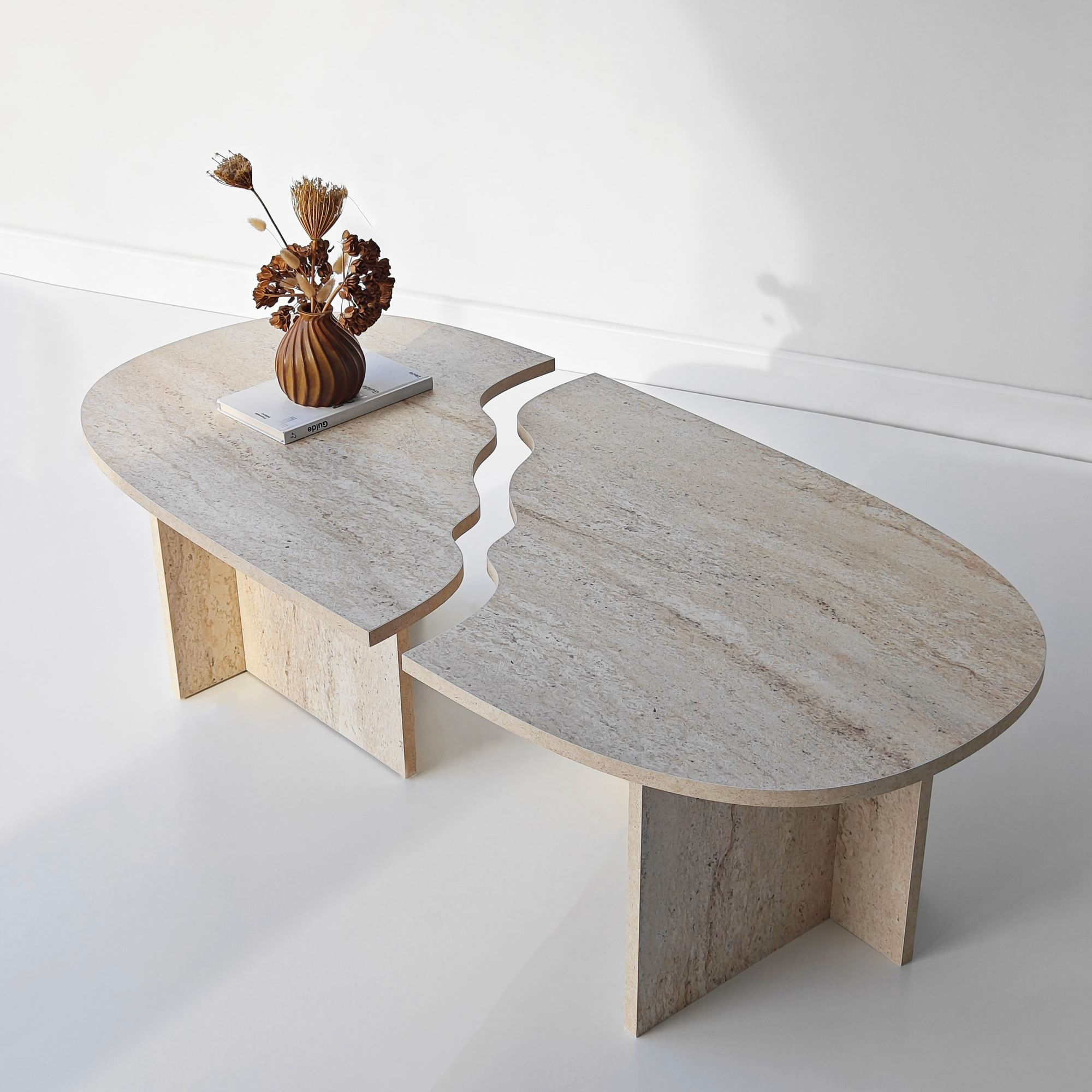 Masă de cafea Missisipi, 120 x 38 x 60 cm, PAL melaminat, design compact, travertin — imaginea 10