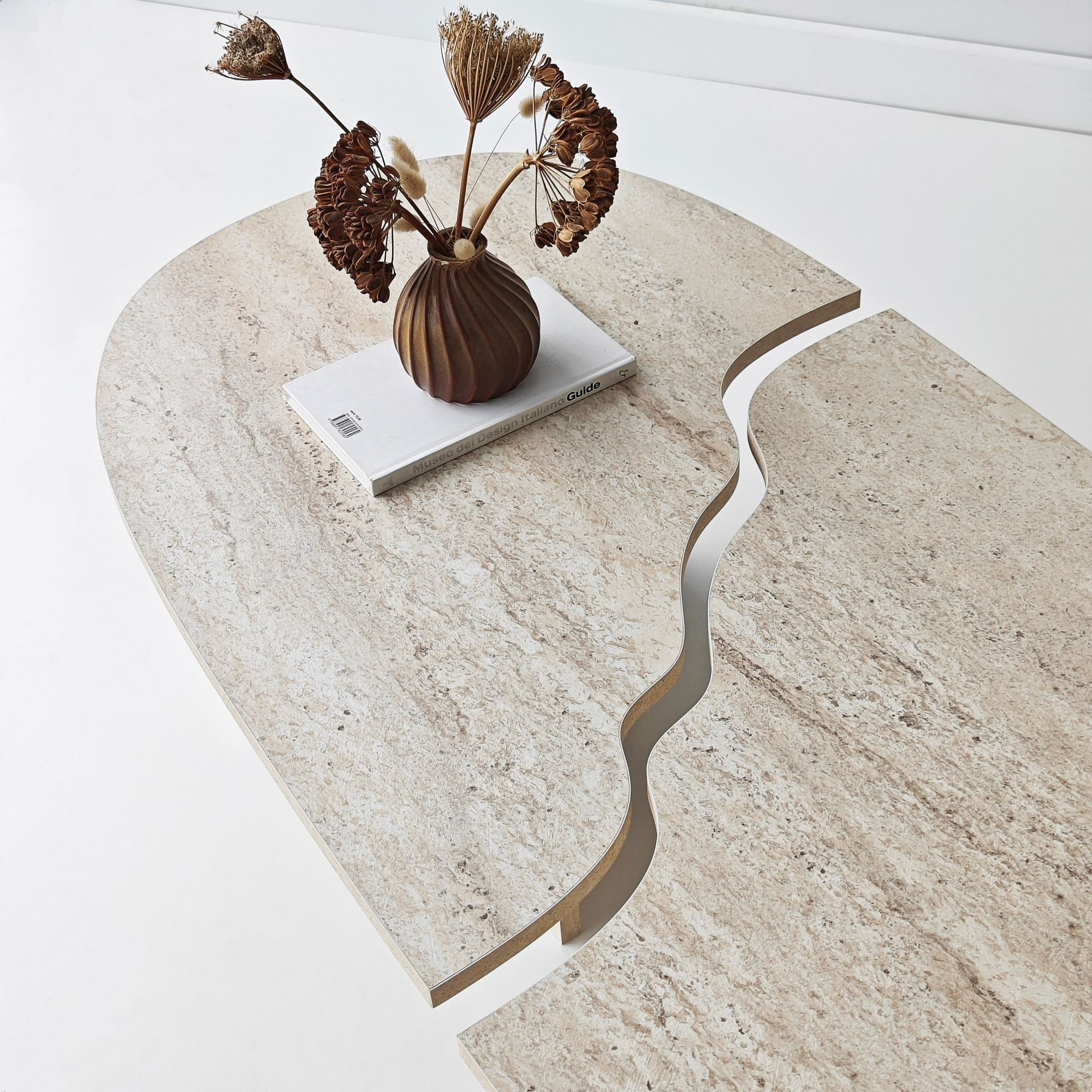 Masă de cafea Missisipi, 120 x 38 x 60 cm, PAL melaminat, design compact, travertin — imaginea 11