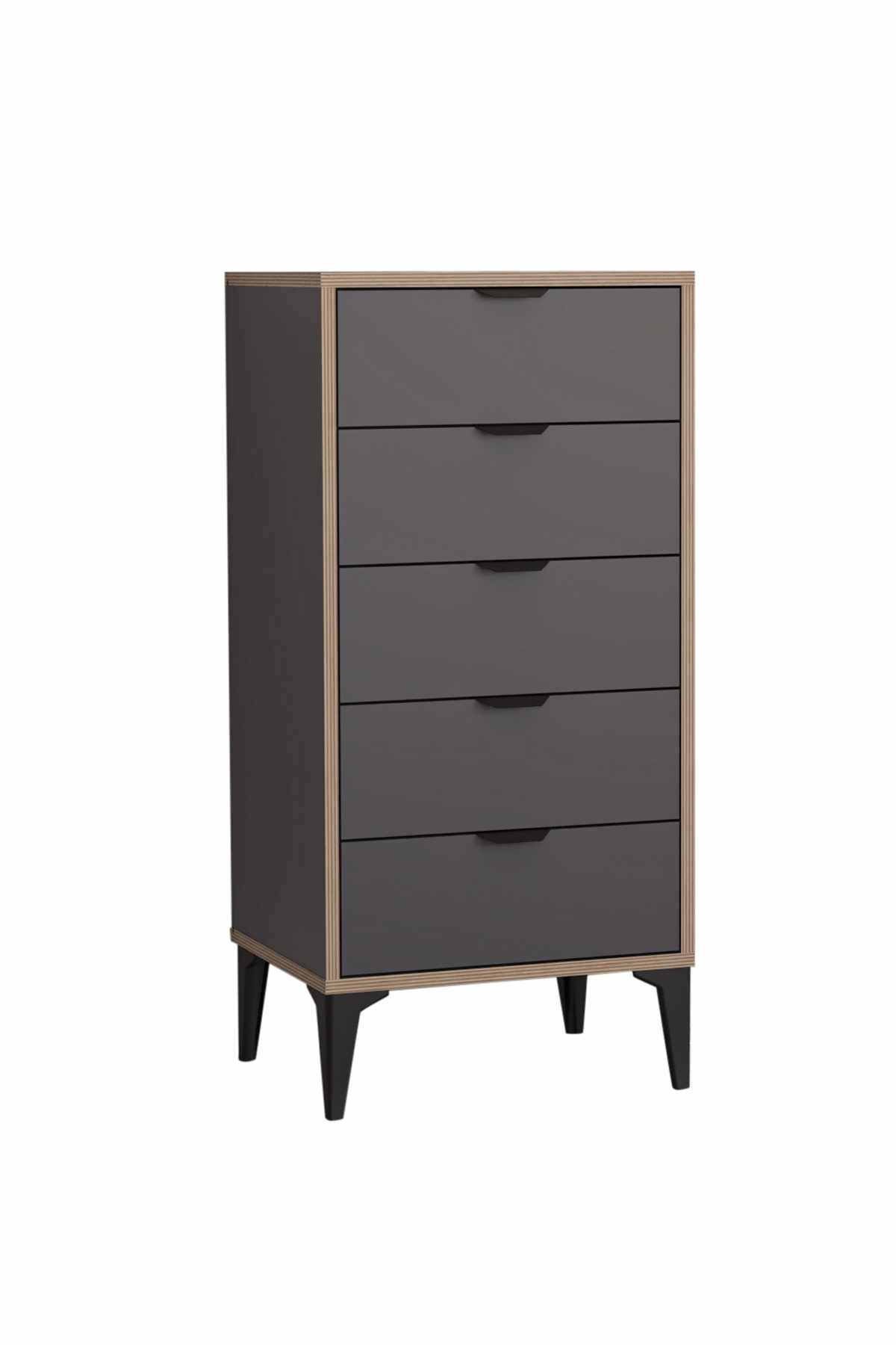 Comodă dormitor Arden, 50 x 105 x 40 cm, PAL melaminat, antracit — imaginea 6