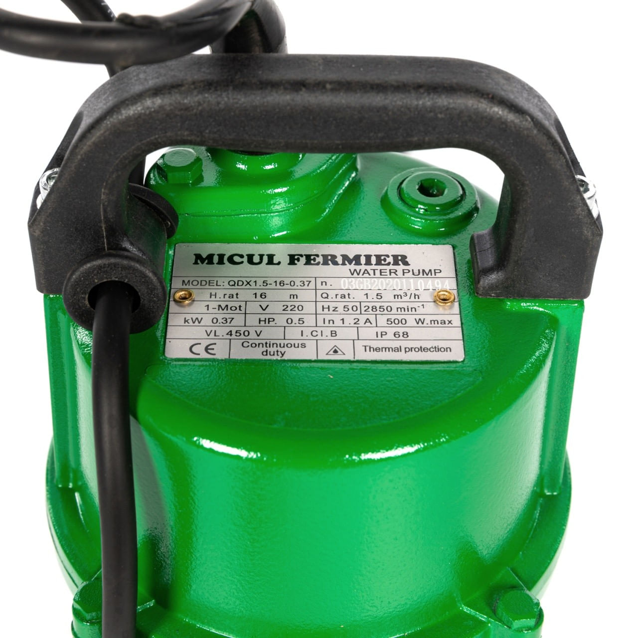 Pompa submersibila micul fermier, 0.37 kw, debit maxim 3900 l/h, inaltime maxima de pompare 16m, corp pompa fonta — imaginea 3