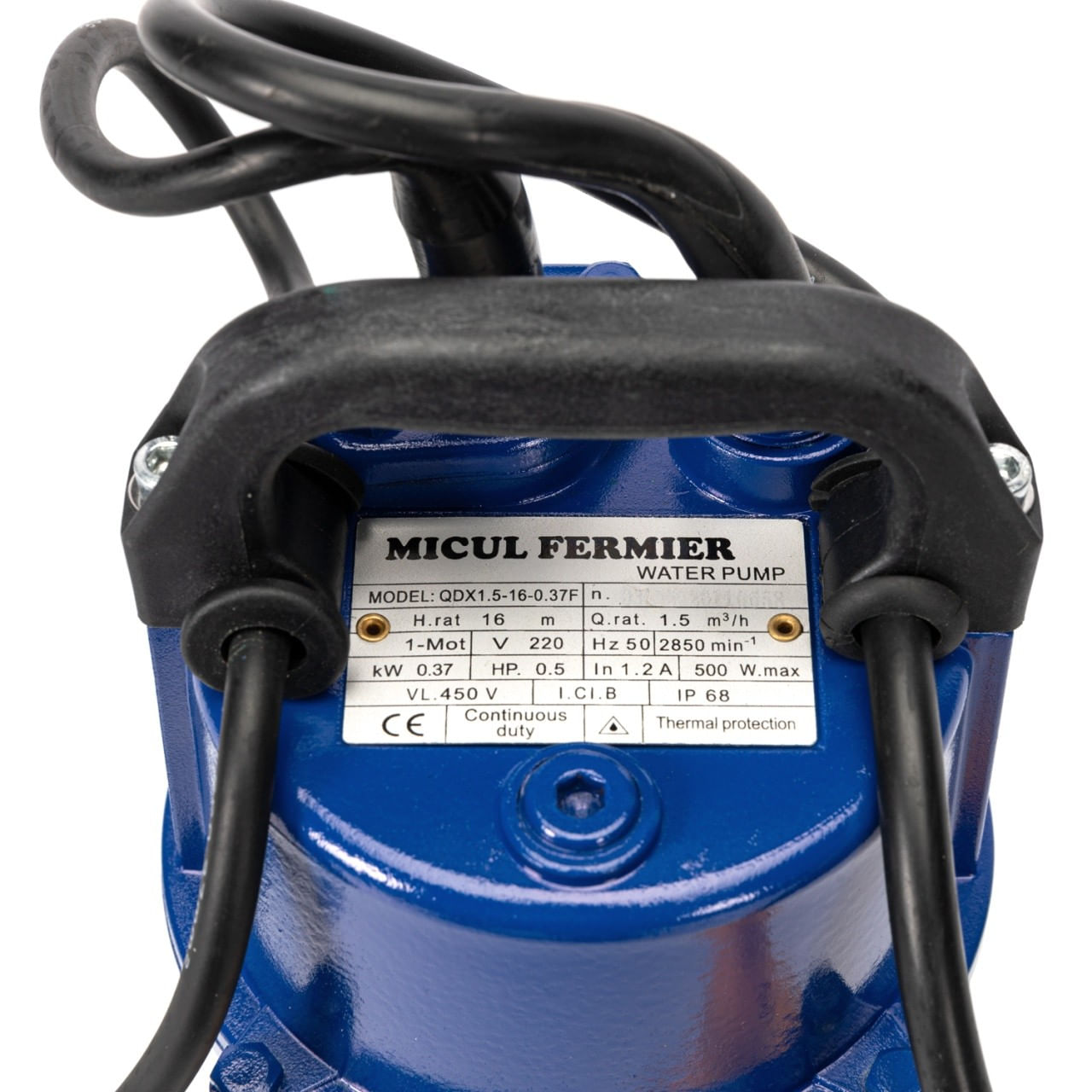 Pompa evacuare micul fermier, 0.37 kw, debit maxim 3900 l/h, inaltime maxima de pompare 16m, corp pompa fonta, cu plutit — imaginea 5