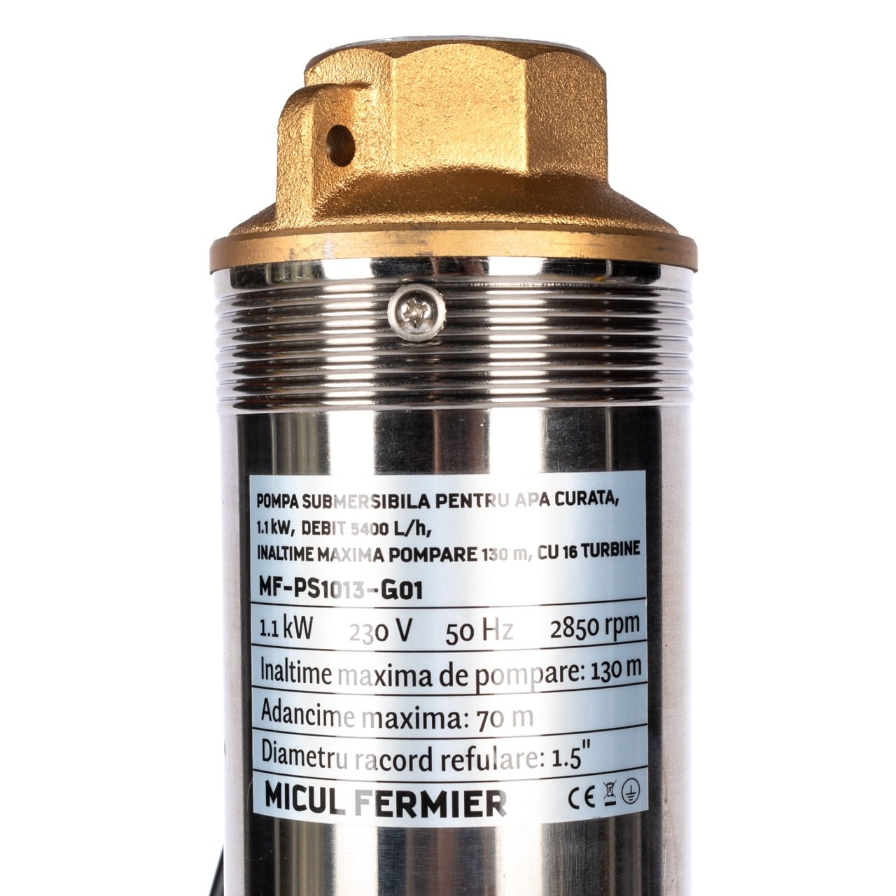 Pompa submersibila micul fermier, diametru 4", 1.1 kw, debit maxim 5400 l/h, inaltime maxima de pompare 130m, 16 turbine — imaginea 6