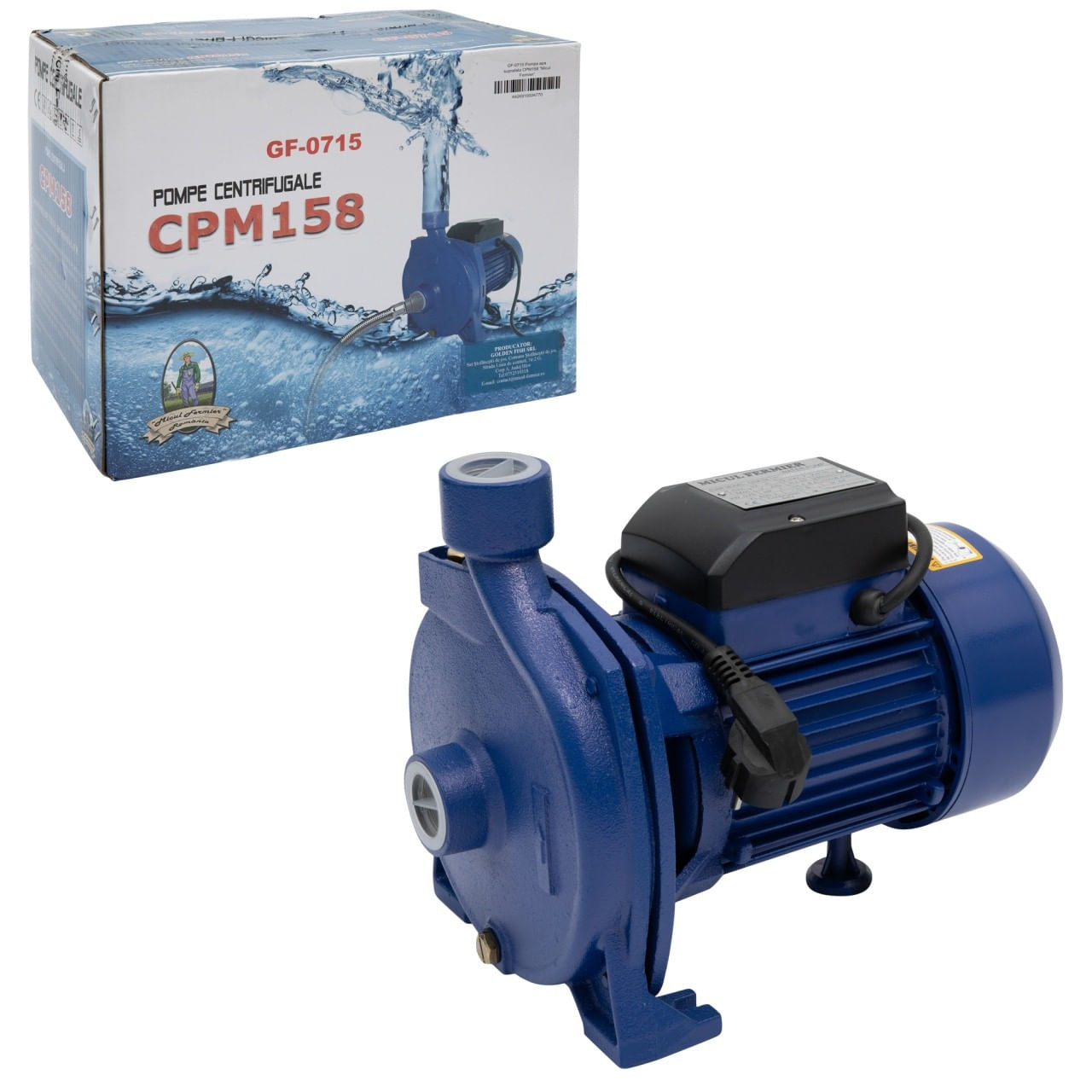 Pompa de suprafata micul fermier, 0.75 kw, debit maxim 6600 l/h, inaltime maxima de pompare 30m, corp pompa fonta — imaginea 5