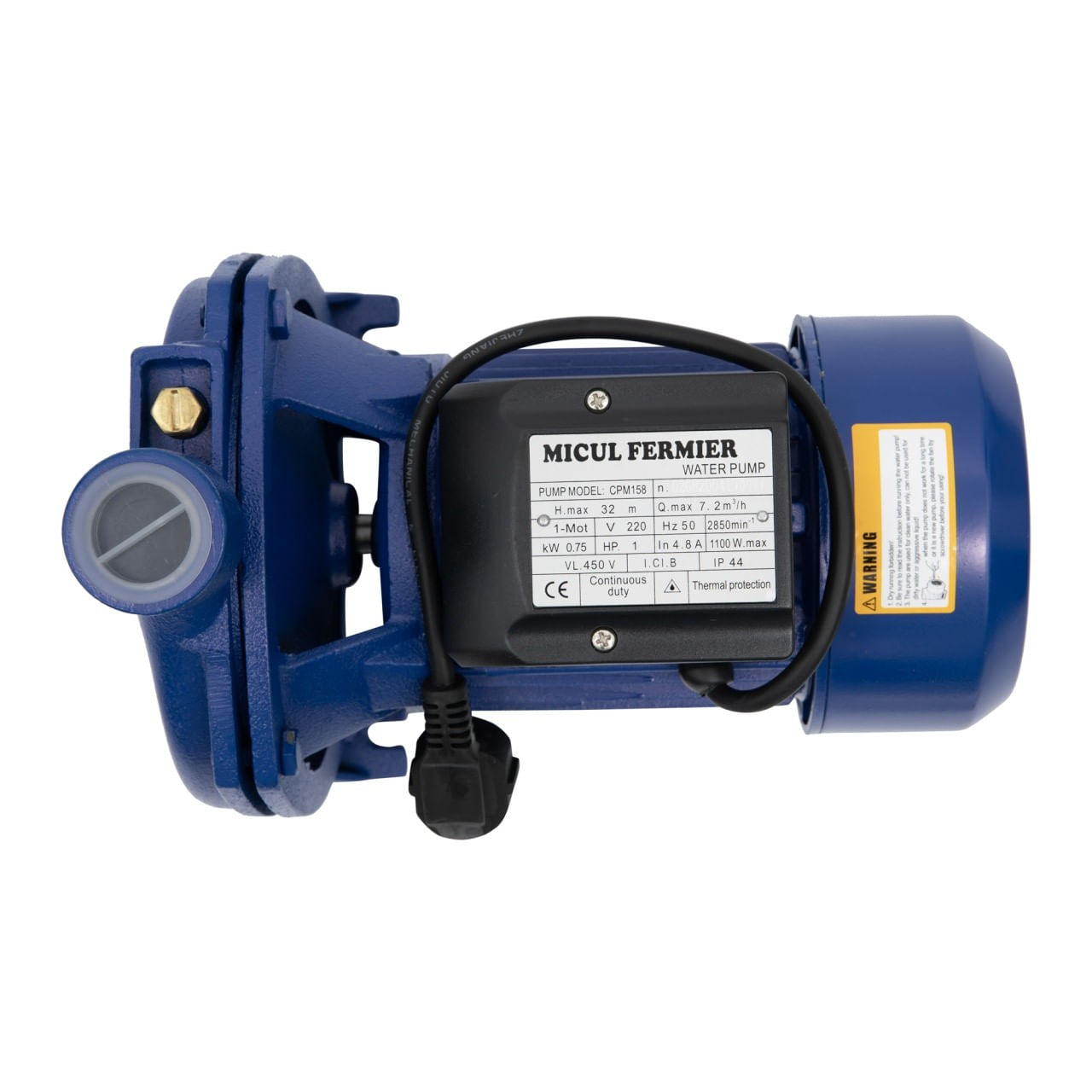 Pompa de suprafata micul fermier, 0.75 kw, debit maxim 6600 l/h, inaltime maxima de pompare 30m, corp pompa fonta — imaginea 7