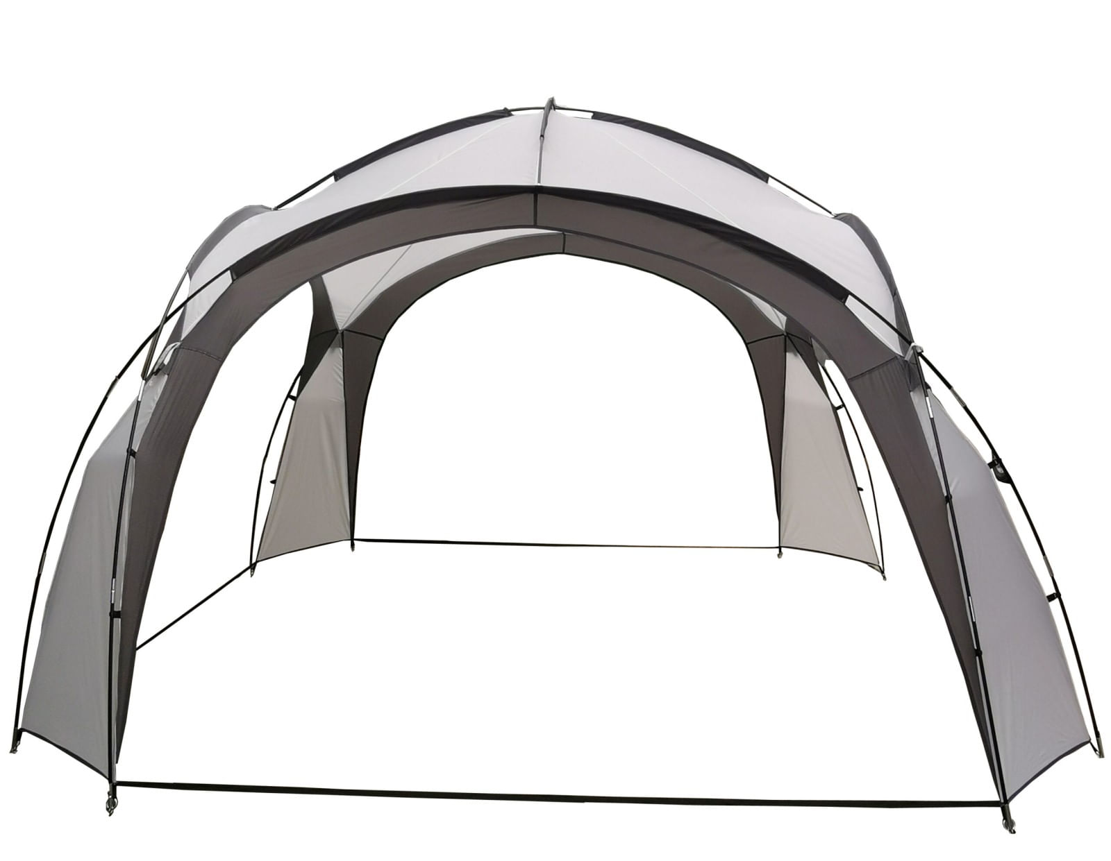 Pavilion gradina 350x350x230 cm, structura fibra de sticla, acoperis poliester impermeabil, gri cu alb — imaginea 3