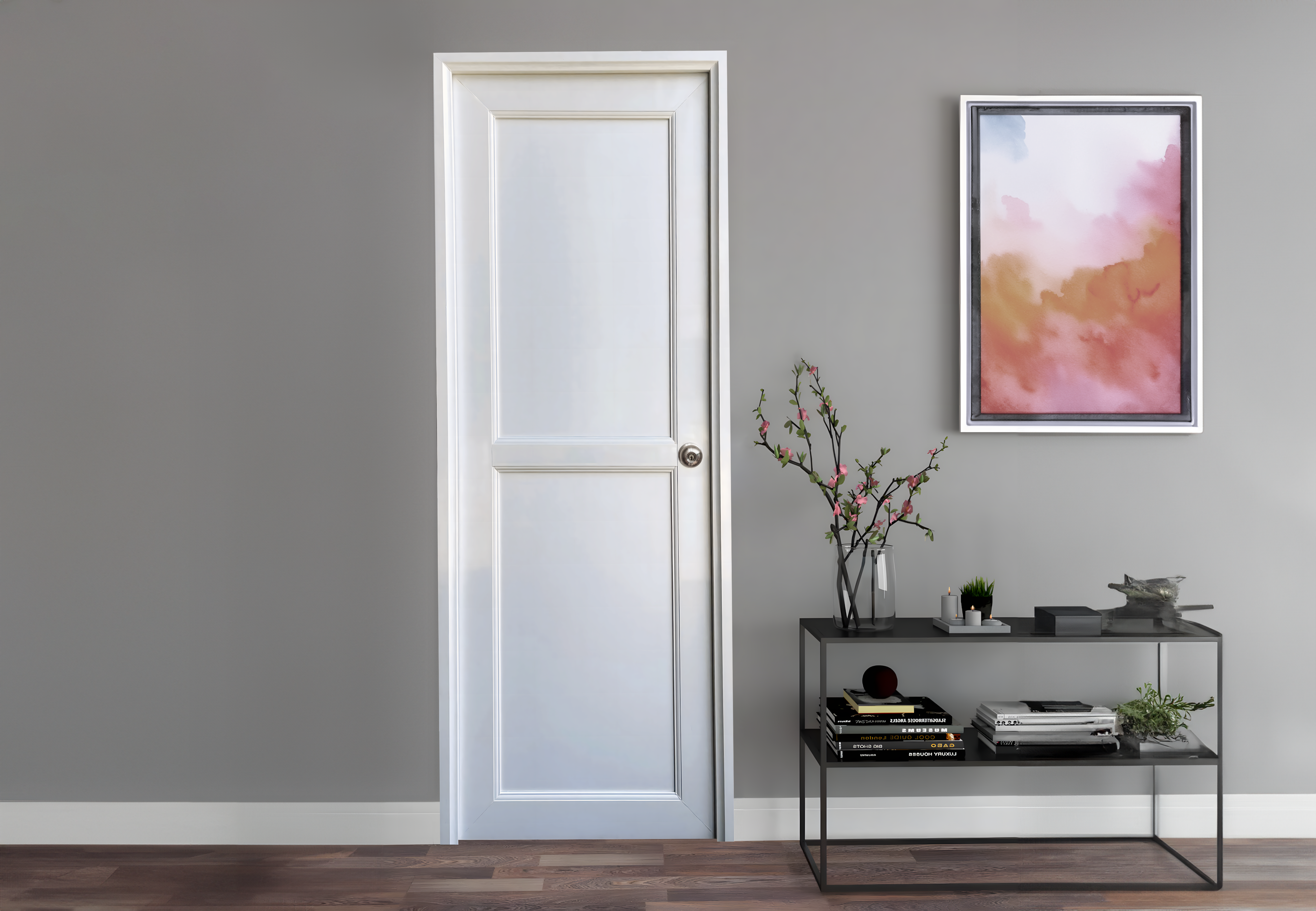 Usa PVC, alba,75 cm, cu deschidere spre stanga, toc inclus — imaginea 3