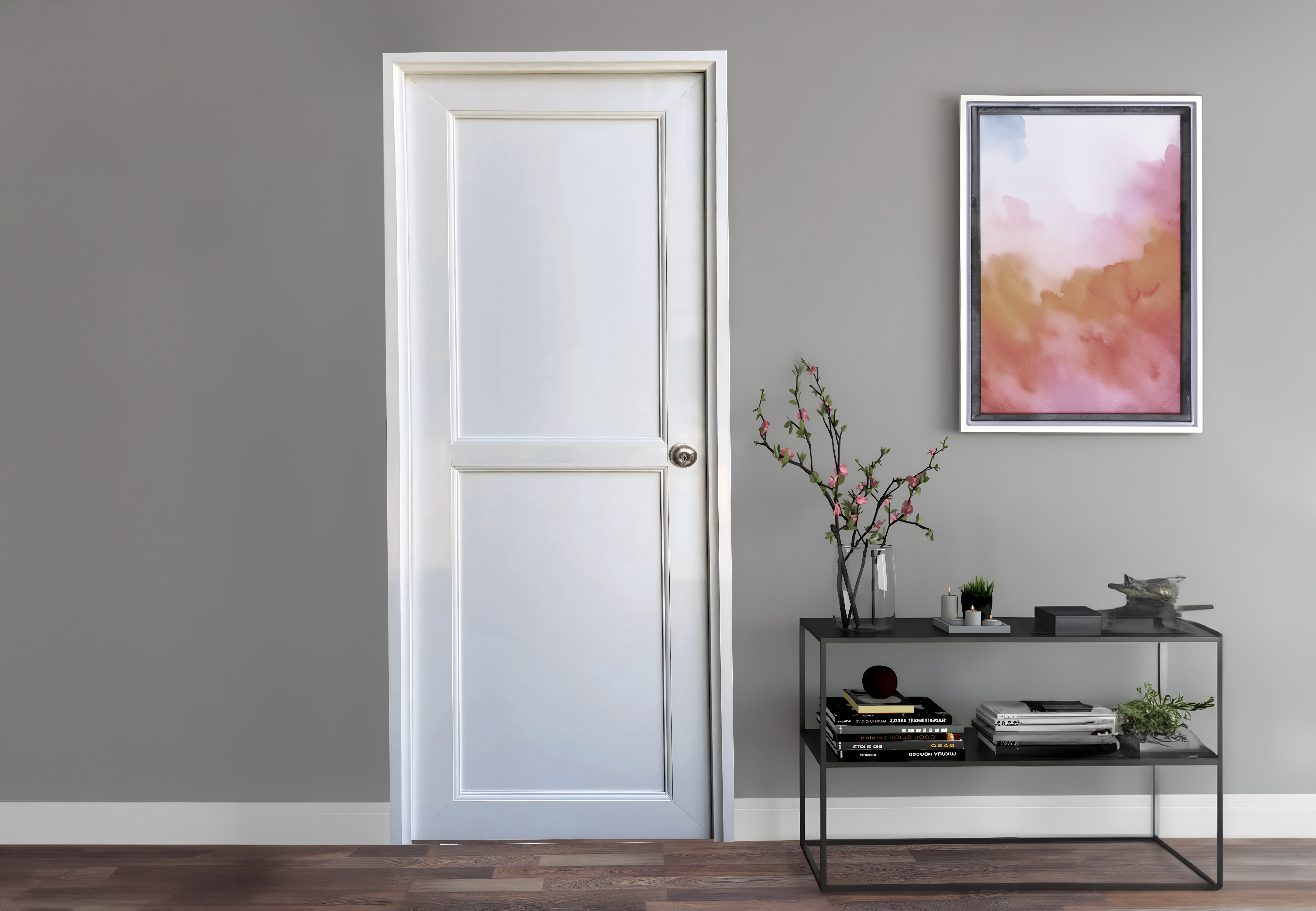 Usa PVC, alba, 90 cm, cu deschidere spre stanga, toc inclus — imaginea 2