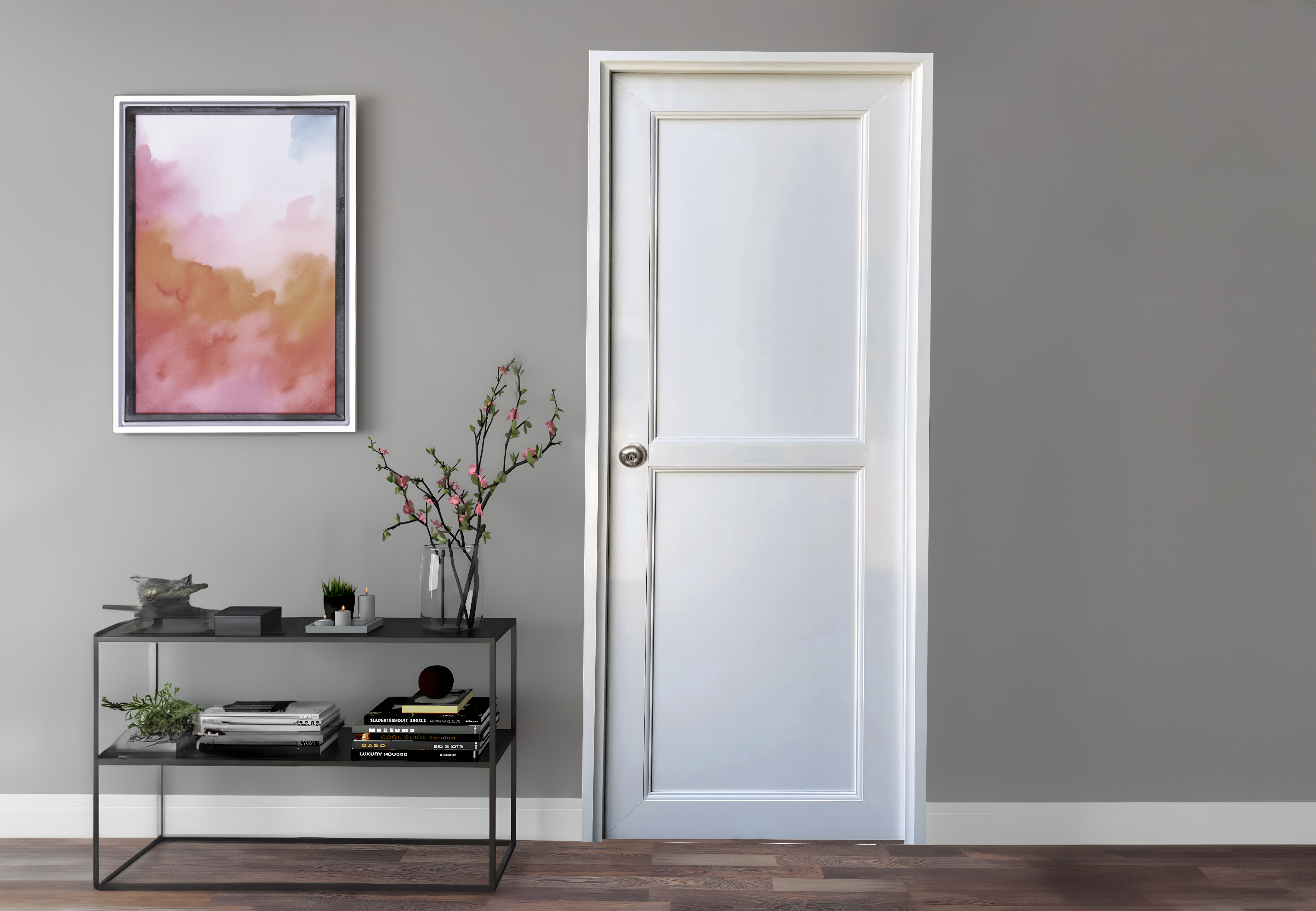 Usa PVC, alba, 90 cm, cu deschidere spre dreapta, toc inclus — imaginea 2