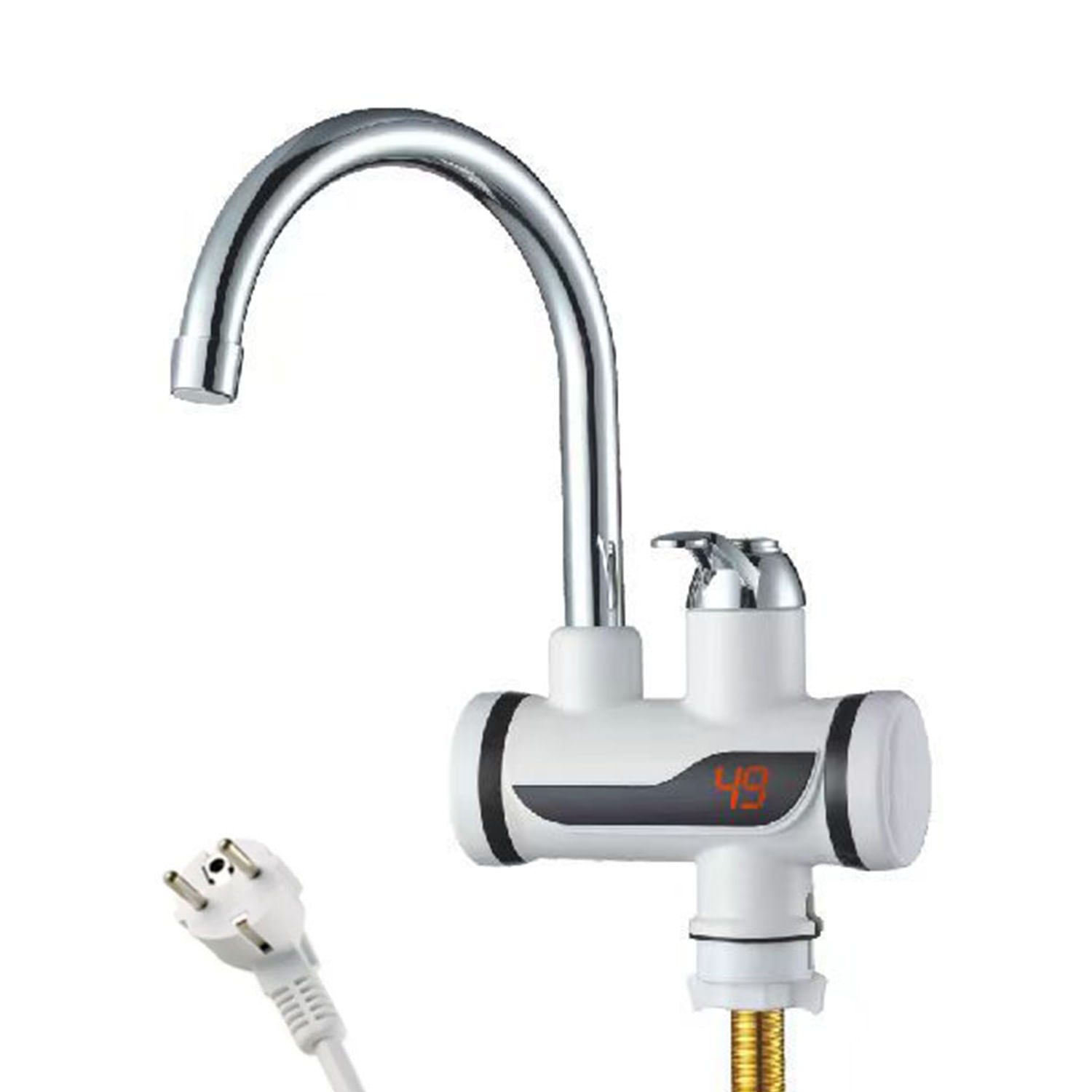 Robinet electric de apa calda, cu display LED, putere 3000 W, apa calda instant 30°C-60°C — imaginea 2