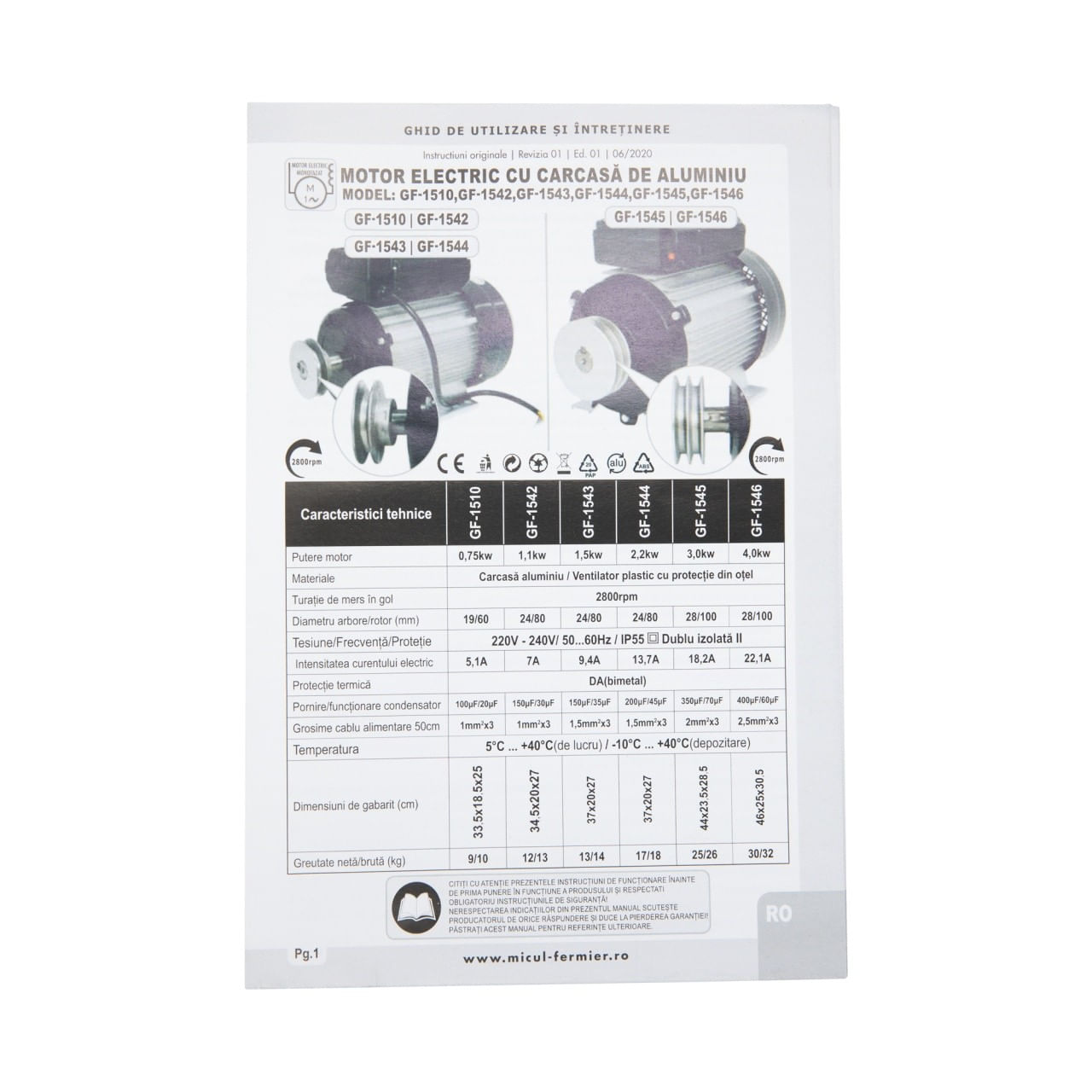 Motor electric micul fermier 0.75kw, 2800 rpm, carcasa aluminiu, Fulie simpla/dubla, Arbore iesire — imaginea 5