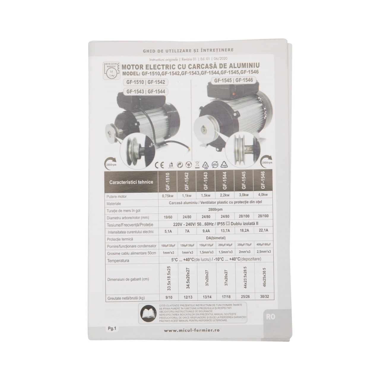 Motor electric micul fermier 1.1kw, 2800 rpm, carcasa aluminiu, Fulie simpla/dubla, Arbore iesire — imaginea 4