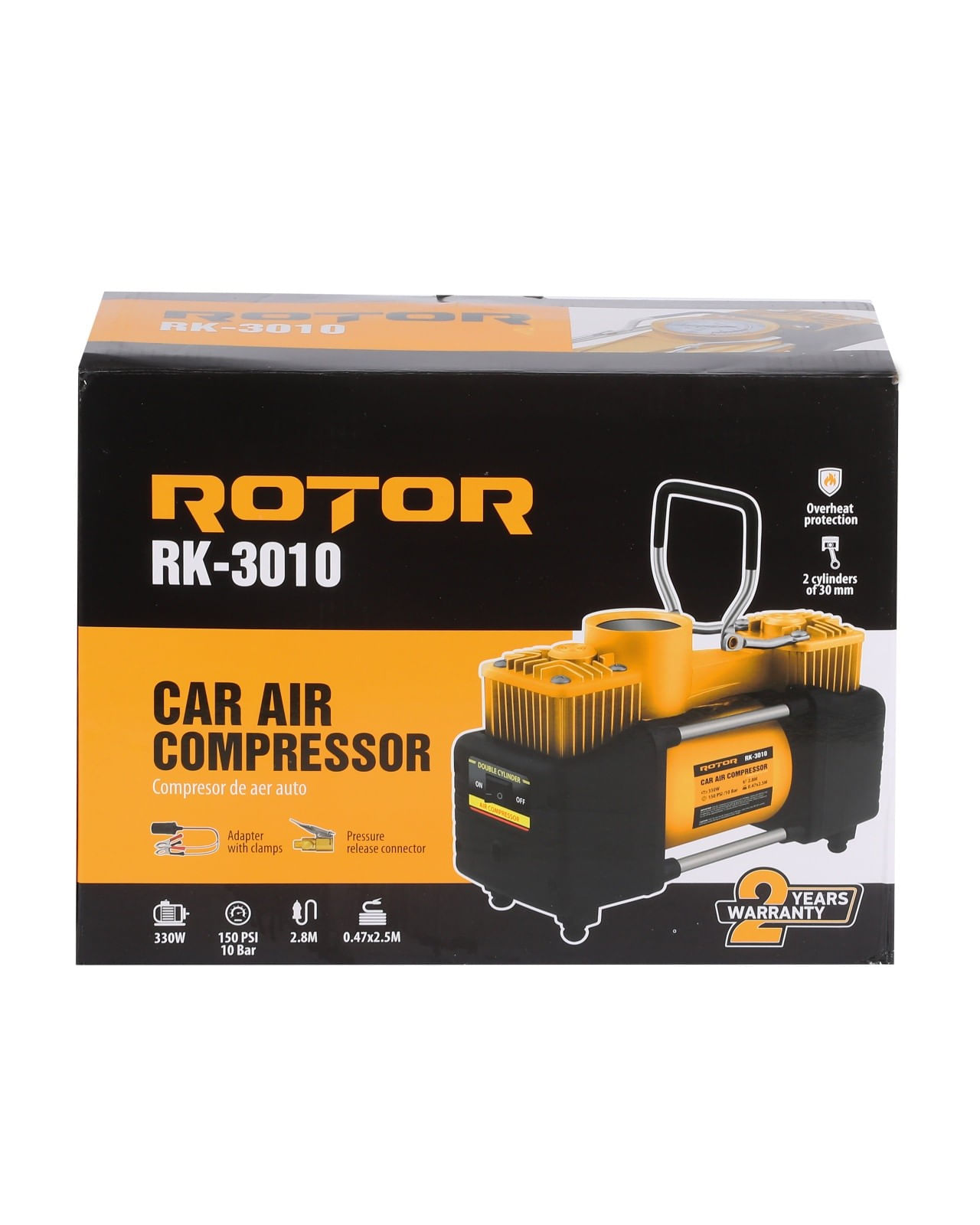 Compresor auto bicilindric ROTOR RK-3010, 30A, DC 12V, 10 Bar — imaginea 4