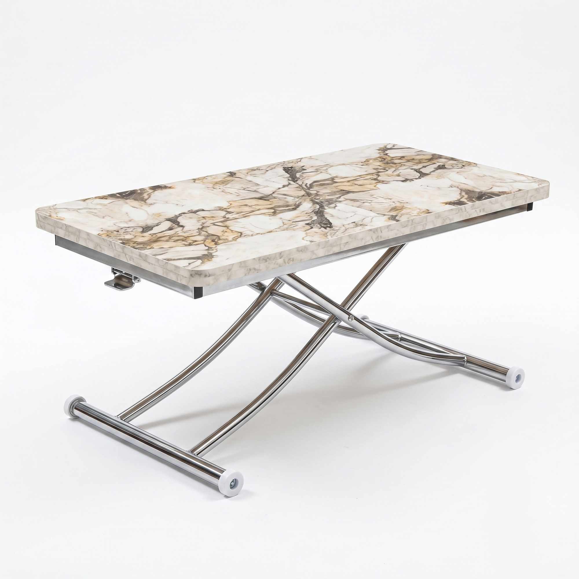 Masa de cafea Juppo Int, alb marmura crom, MDF, capacitate 125 kg, alb marble / crom — imaginea 4