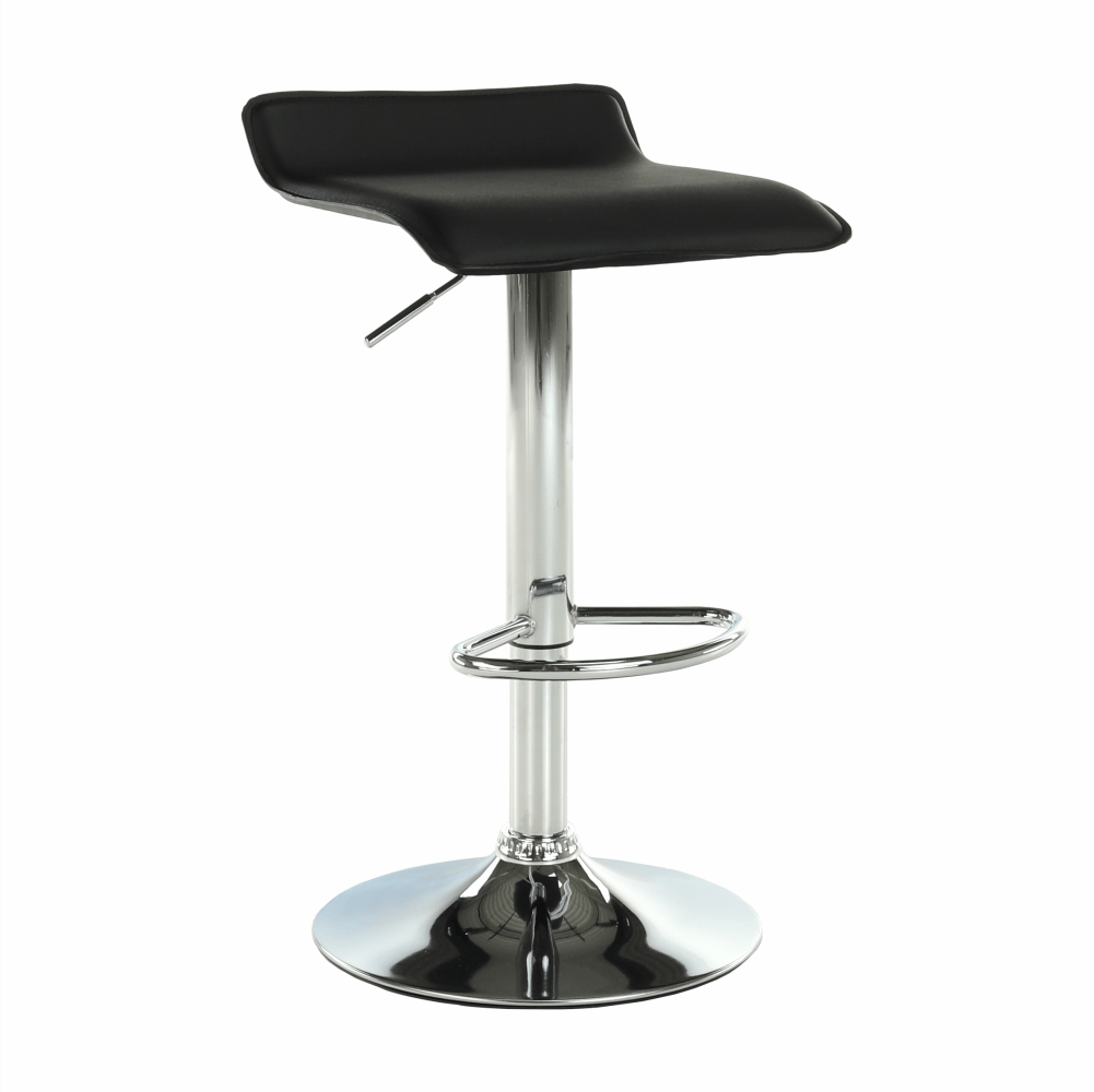 Scaun de bar, piele eco neagra/crom, LARIA NEW