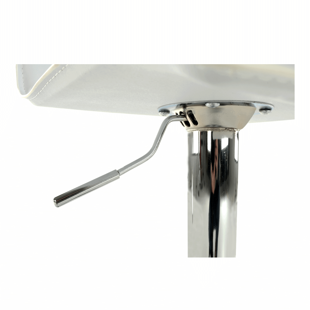 Scaun de bar, piele ecologica alb/crom LARIA NEW — imaginea 6