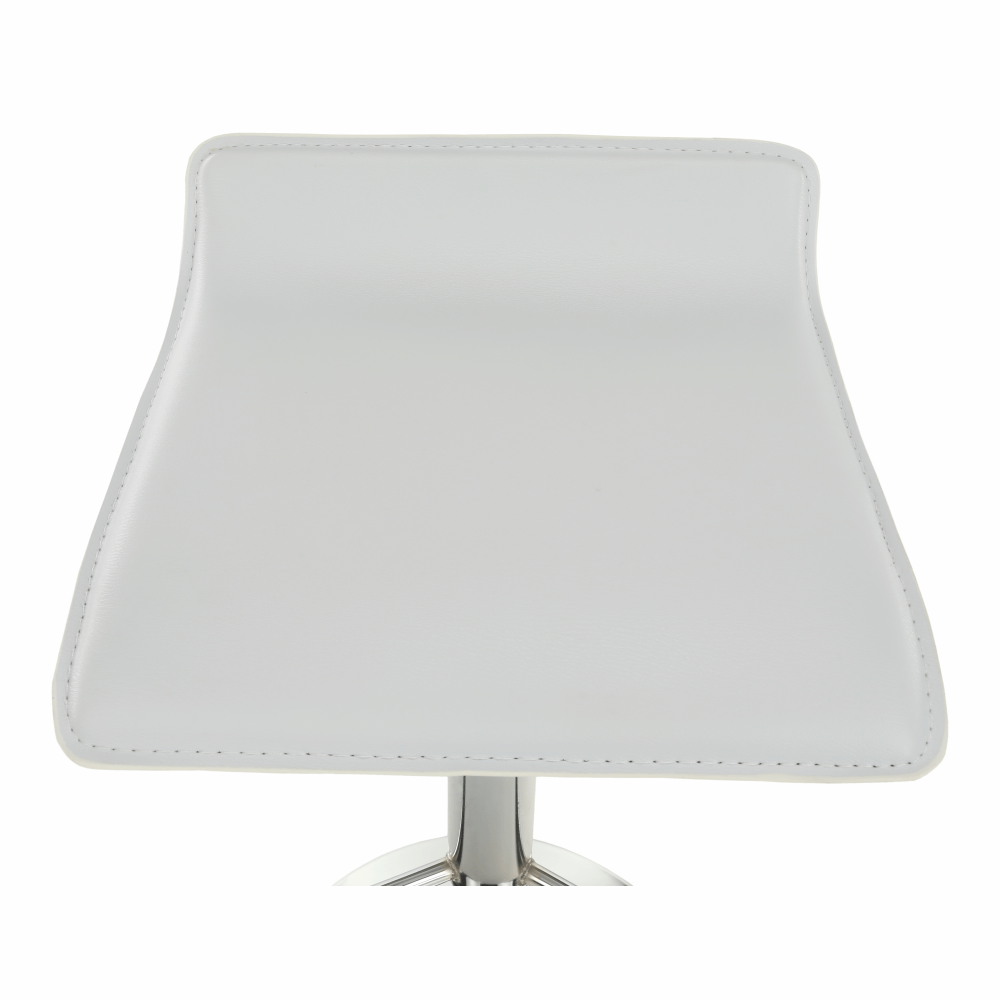 Scaun de bar, piele ecologica alb/crom LARIA NEW — imaginea 8