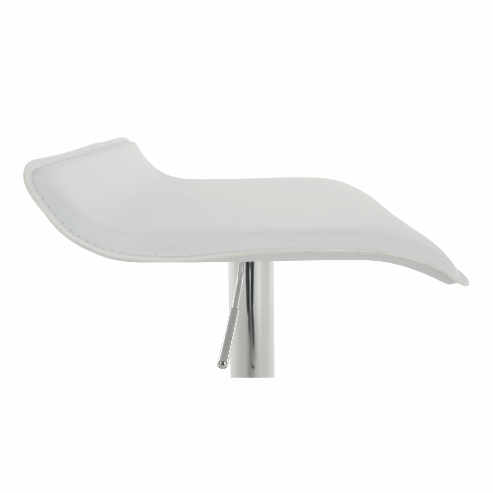 Scaun de bar, piele ecologica alb/crom LARIA NEW — imaginea 9