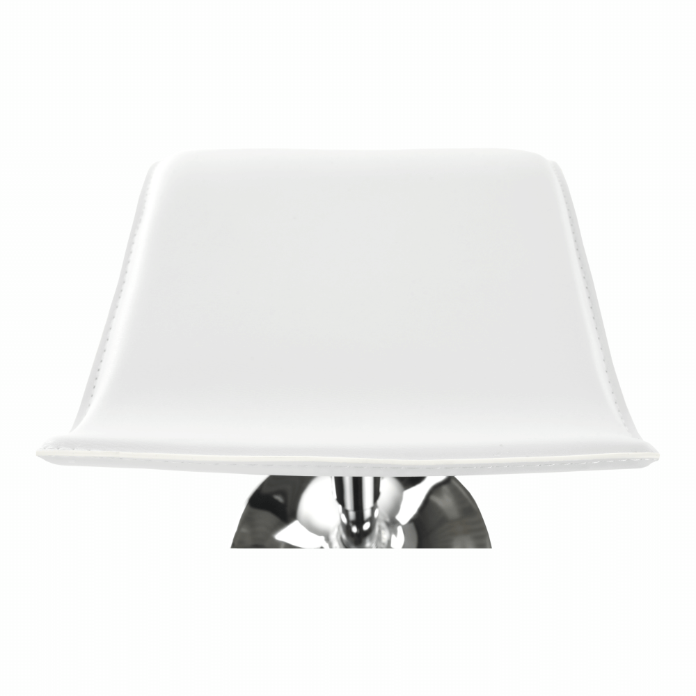 Scaun de bar, piele ecologica alb/crom LARIA NEW — imaginea 10
