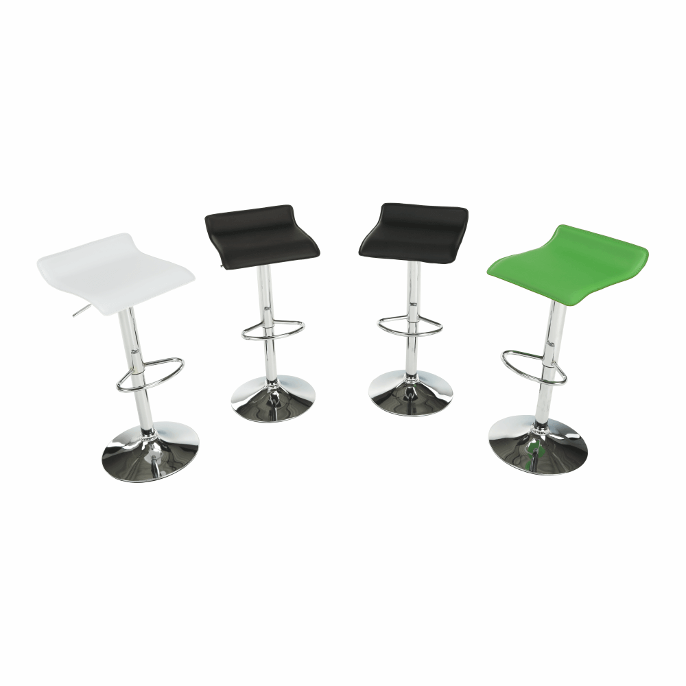Scaun de bar, piele ecologica alb/crom LARIA NEW — imaginea 11
