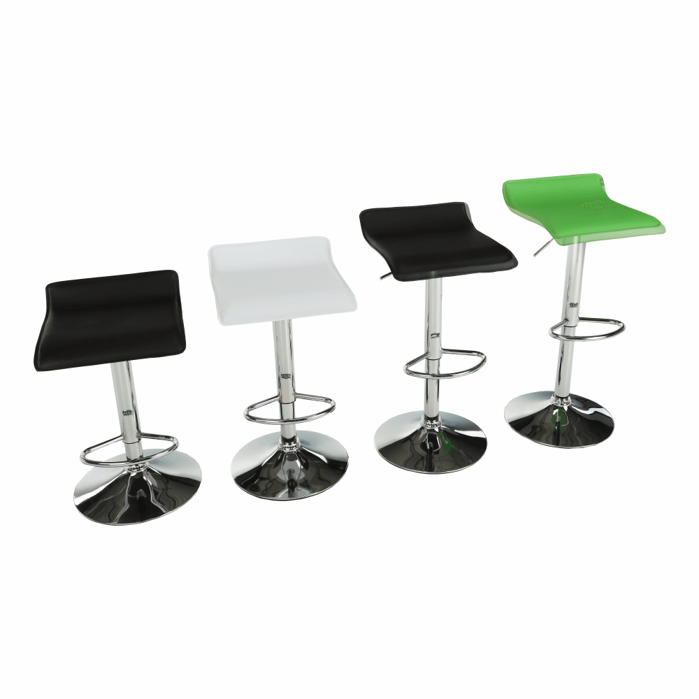 Scaun de bar, piele ecologica alb/crom LARIA NEW — imaginea 12