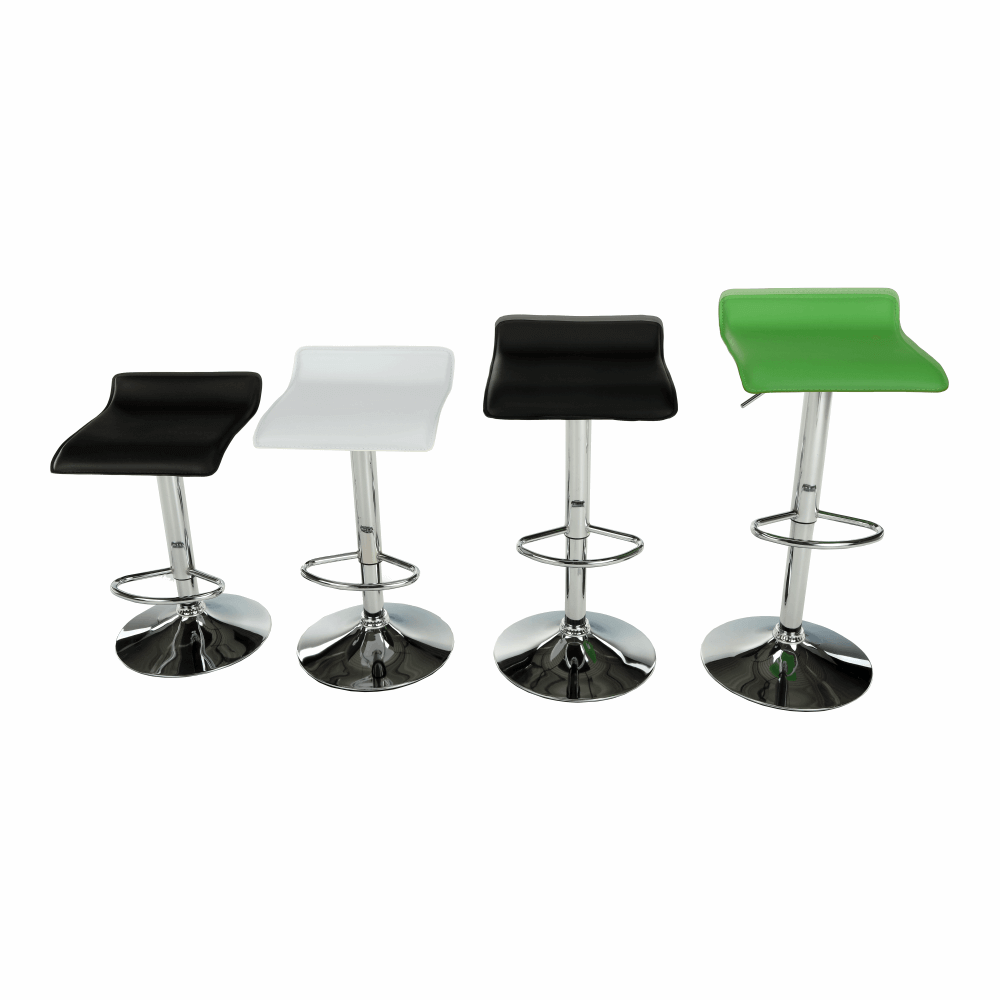 Scaun de bar, piele ecologica alb/crom LARIA NEW — imaginea 13