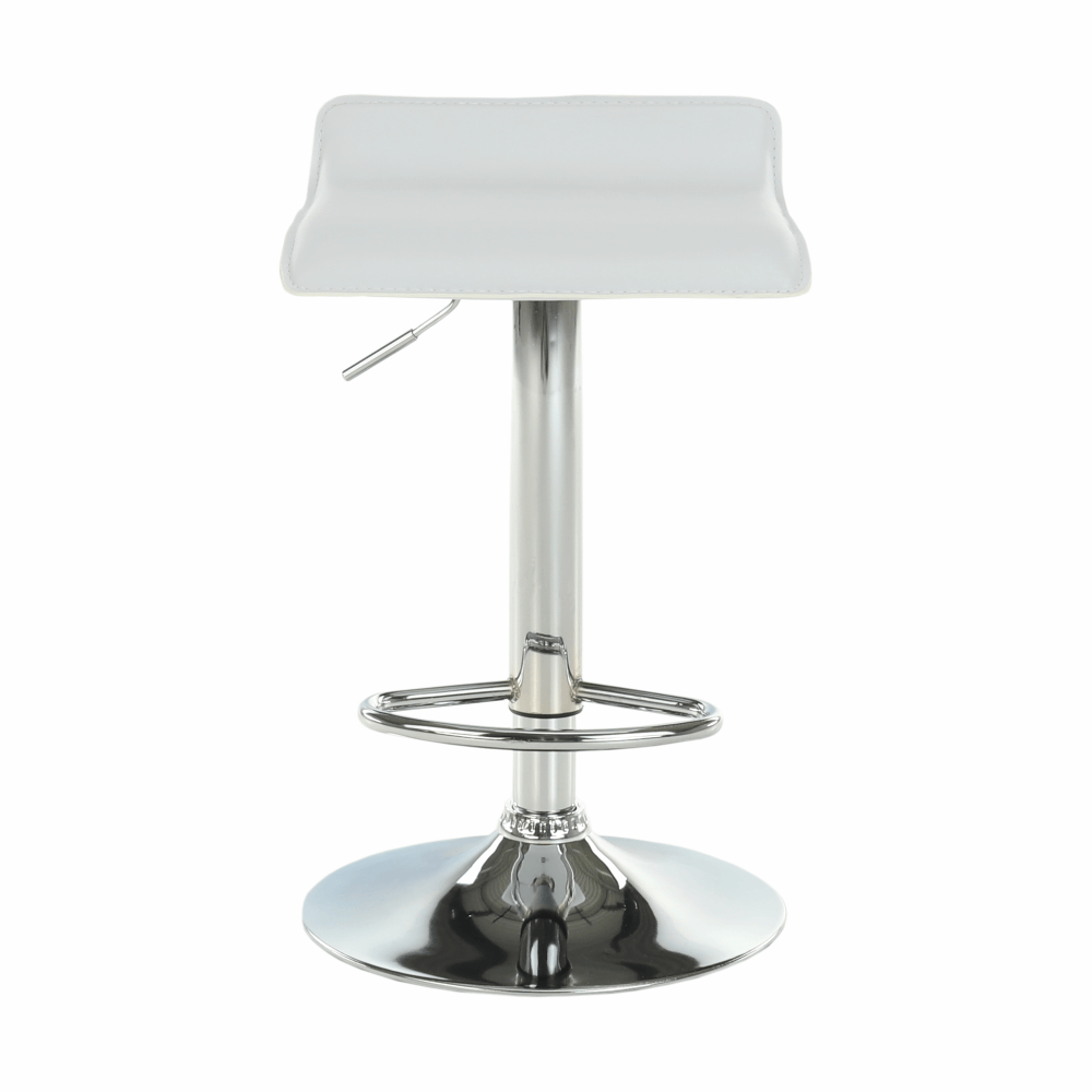 Scaun de bar, piele ecologica alb/crom LARIA NEW — imaginea 15
