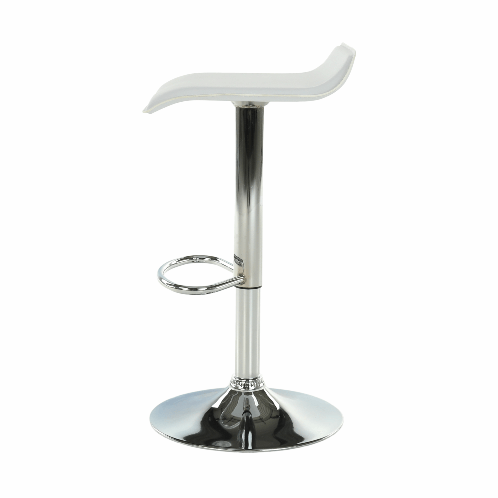 Scaun de bar, piele ecologica alb/crom LARIA NEW — imaginea 16