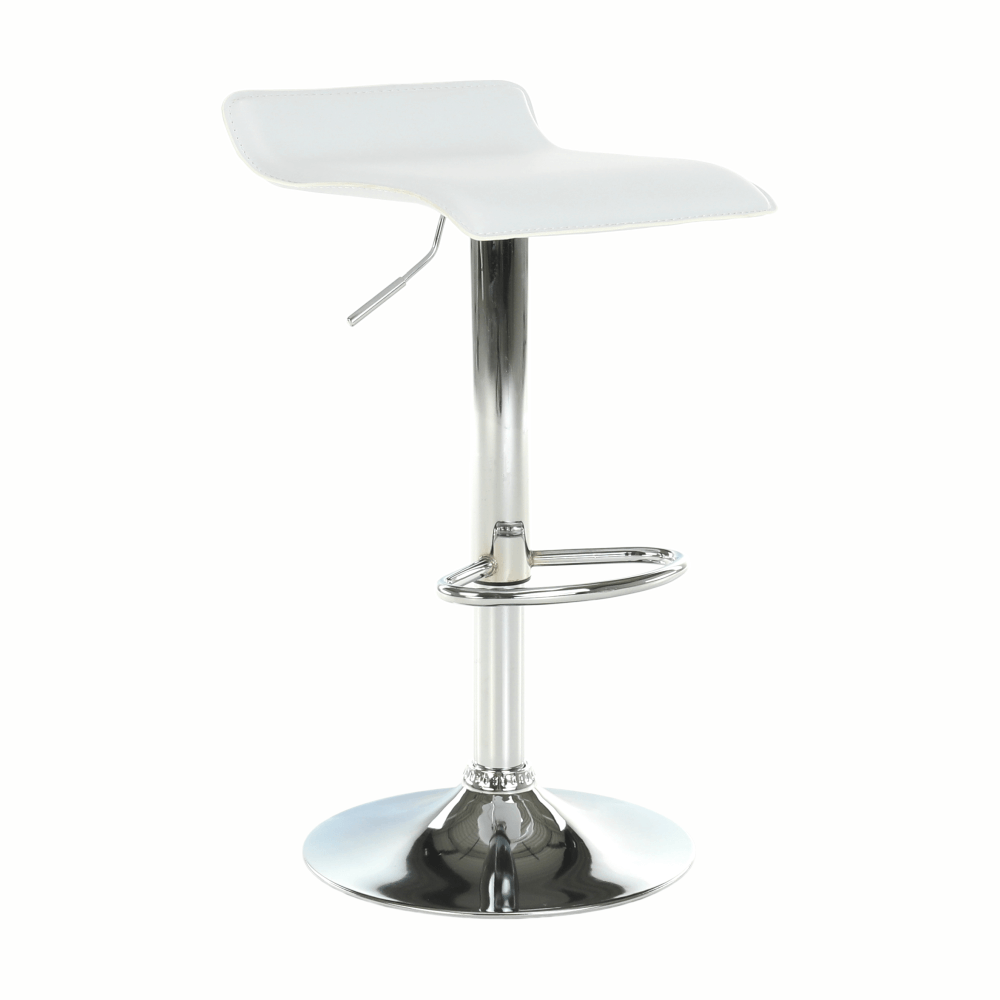 Scaun de bar, piele ecologica alb/crom LARIA NEW — imaginea 20