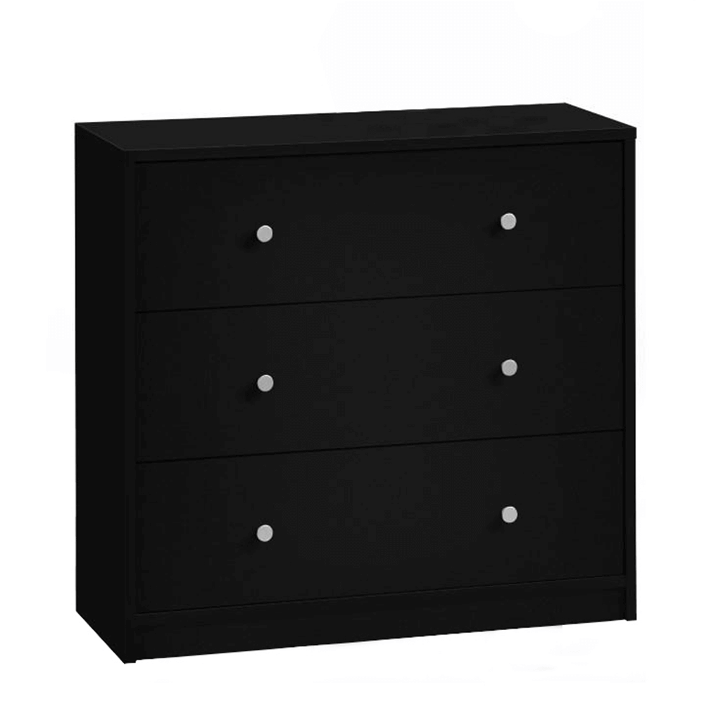 Comoda, 3 sertare, negru, MAY 3